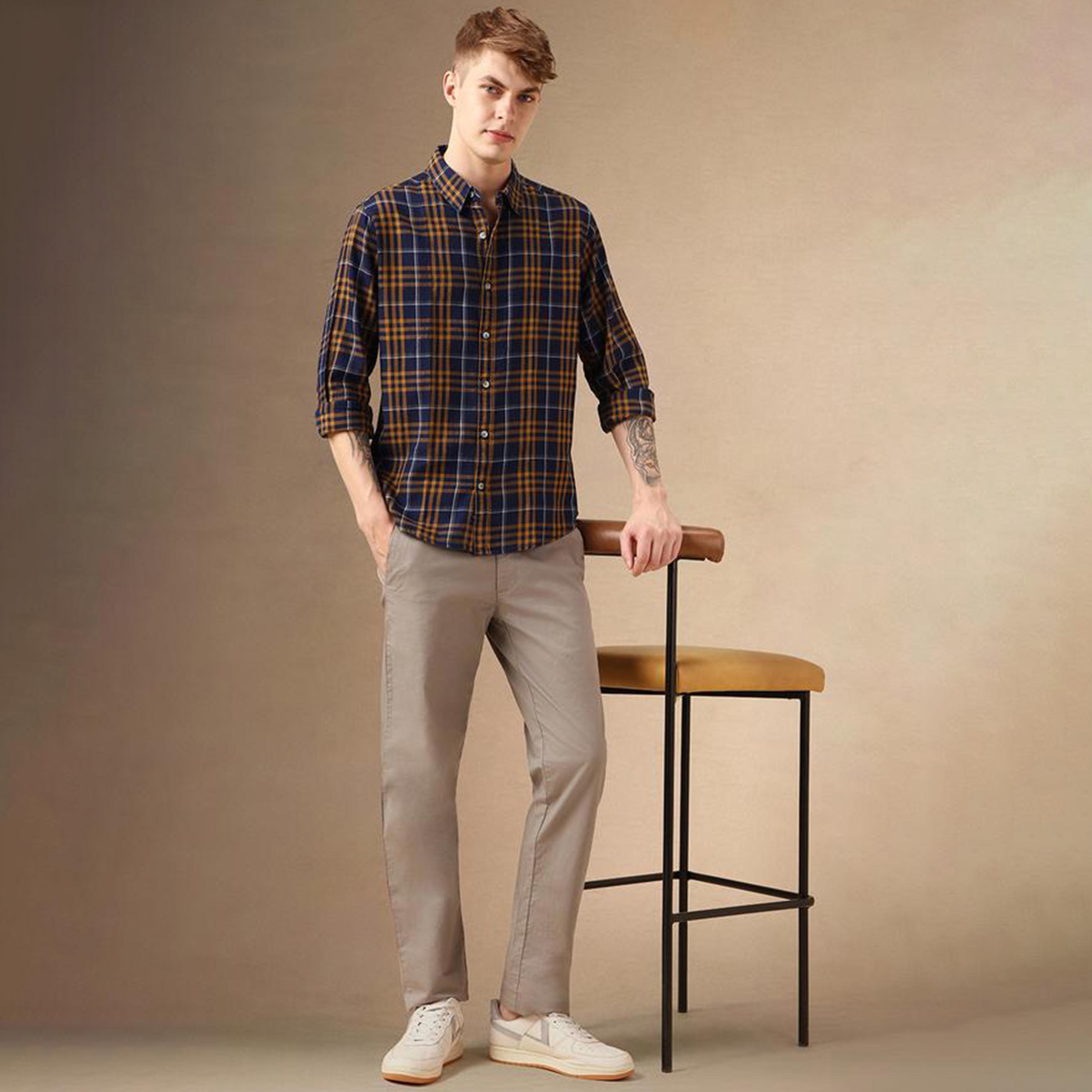 Dennis Lingo X Styli Checked Regular Fit Spread Collar Shirt-men-clothing-shirts-image-5