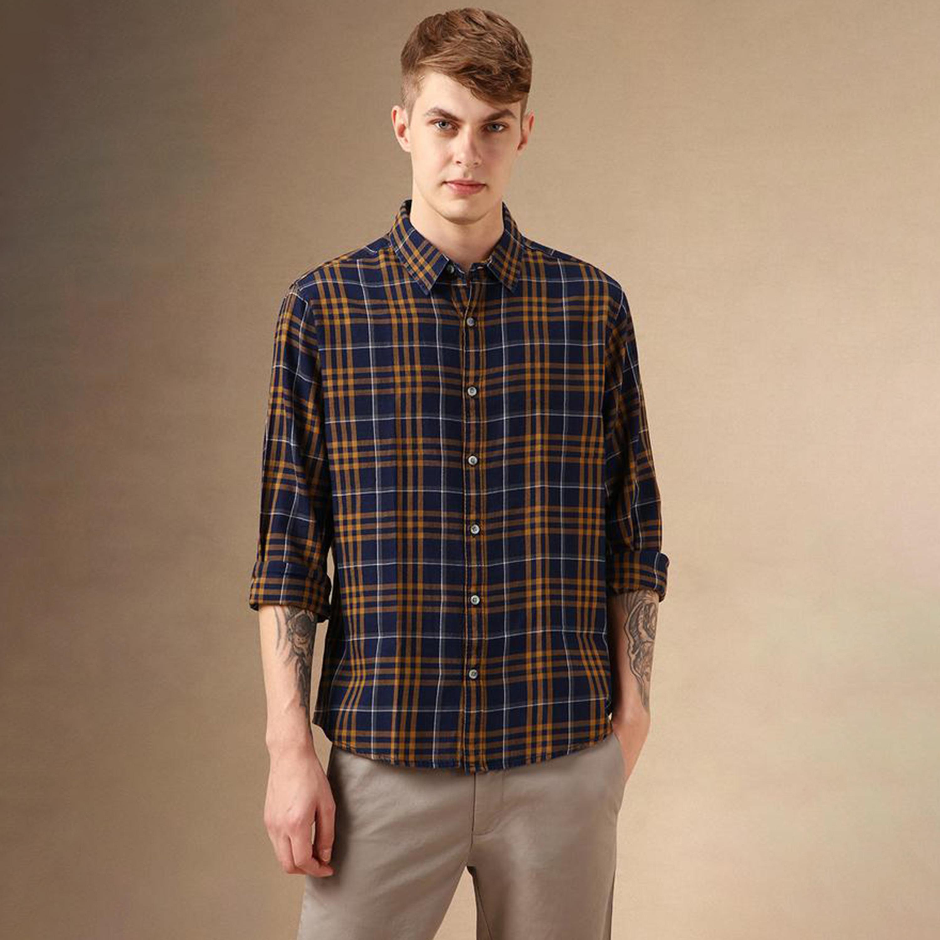 Dennis Lingo X Styli Checked Regular Fit Spread Collar Shirt-men-clothing-shirts-image-6