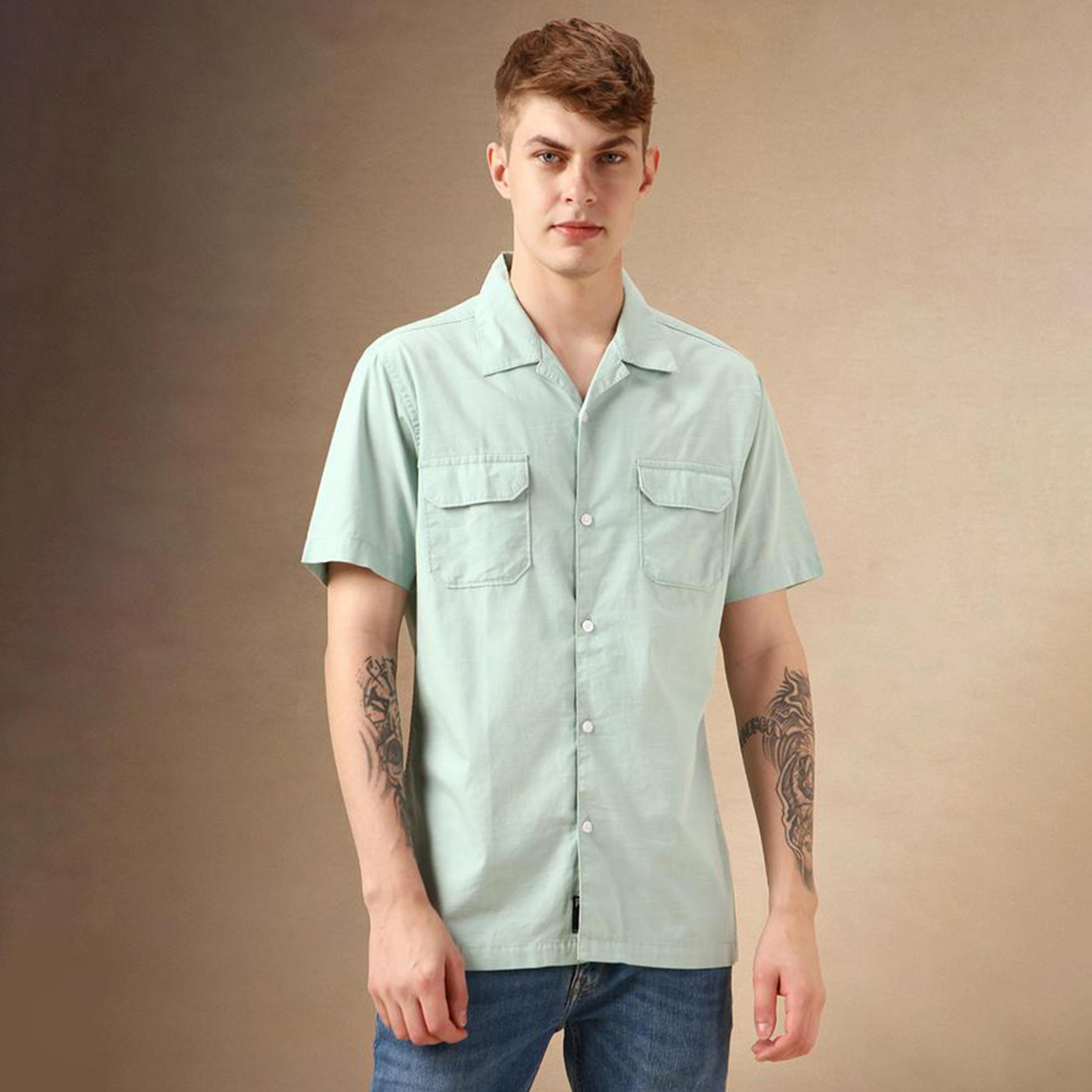 Dennis Lingo X Styli Solid Regular Fit Spread Collar Shirt With Pockets-men-clothing-shirts-image-6