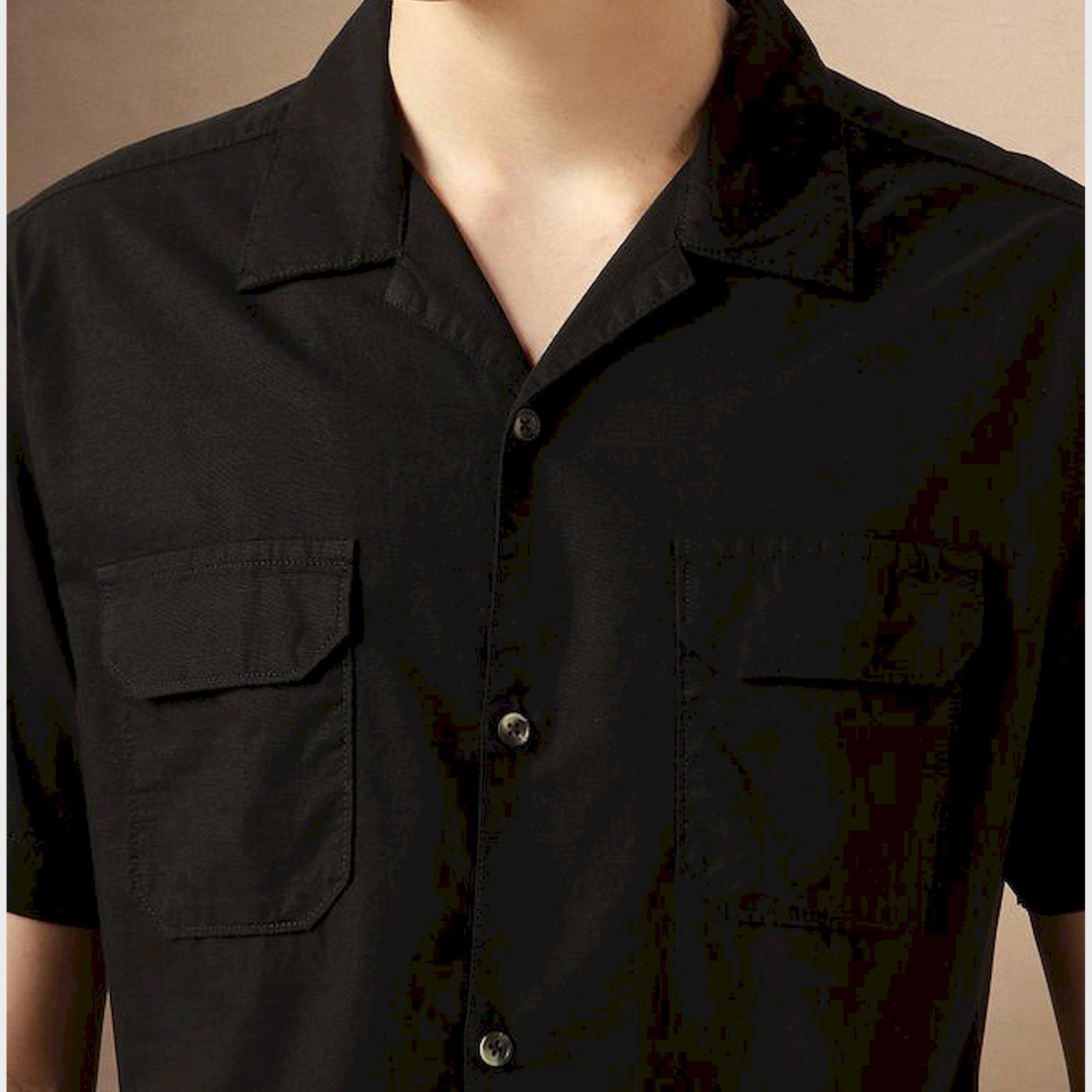 Dennis Lingo X Styli Solid Relaxed Fit Spread Collar Shirt With Pocket-men-clothing-shirts-image-4
