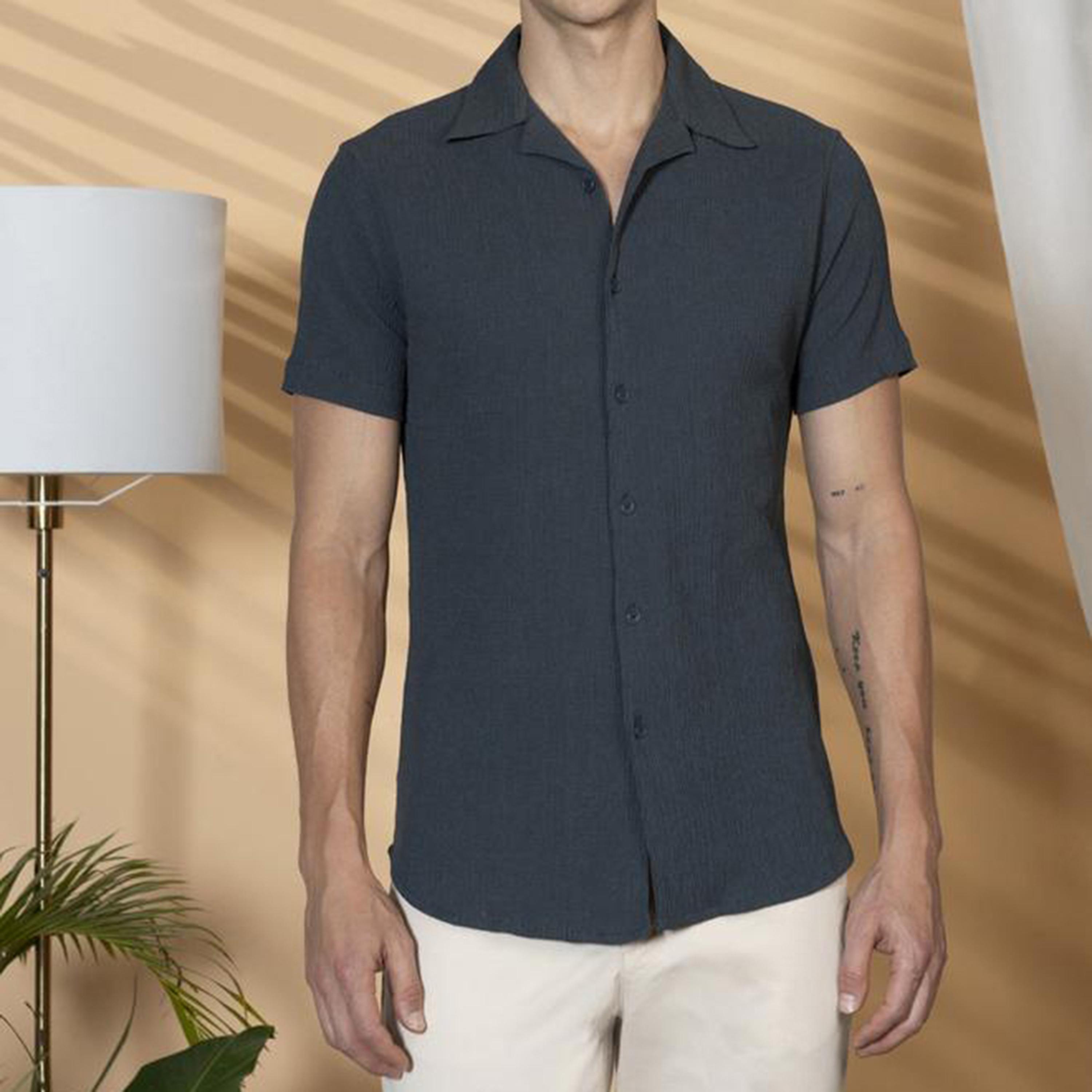 Dennis Lingo X Styli Solid Relaxed Fit Spread Collar Shirt-men-clothing-shirts-image-1