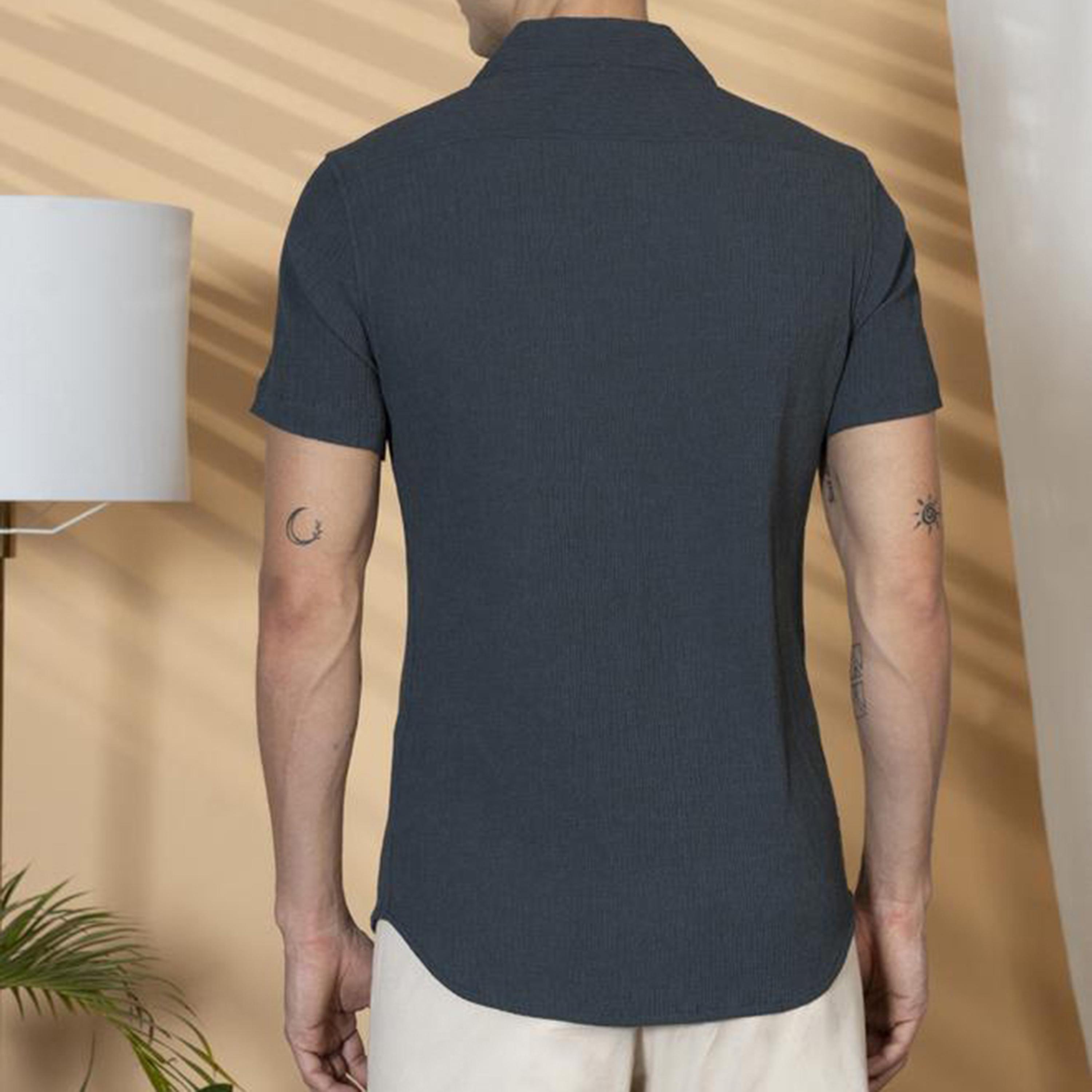 Dennis Lingo X Styli Solid Relaxed Fit Spread Collar Shirt-men-clothing-shirts-image-3