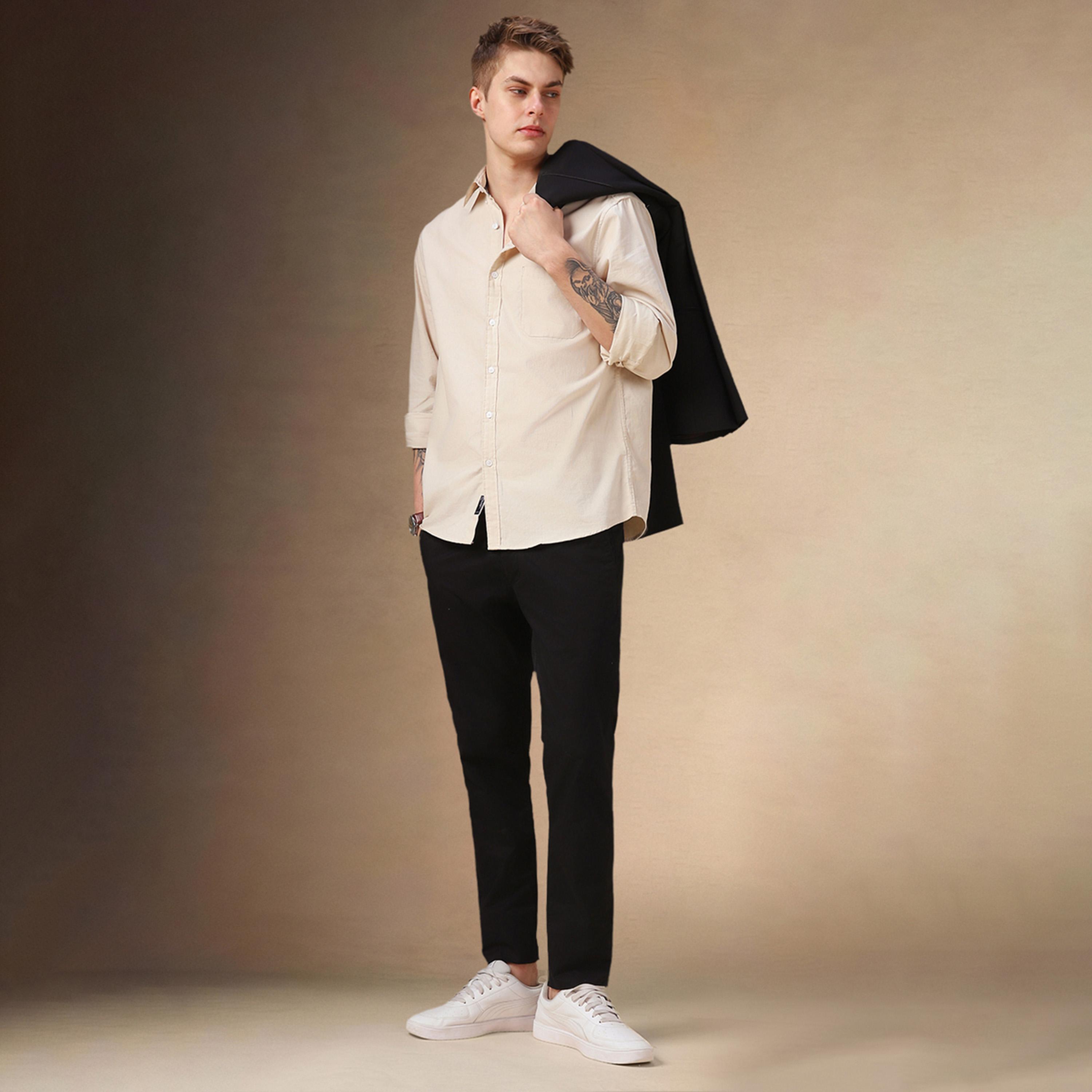 Dennis Lingo X Styli Solid Relaxed Fit Spread Collar Shirt-men-clothing-shirts-image-5