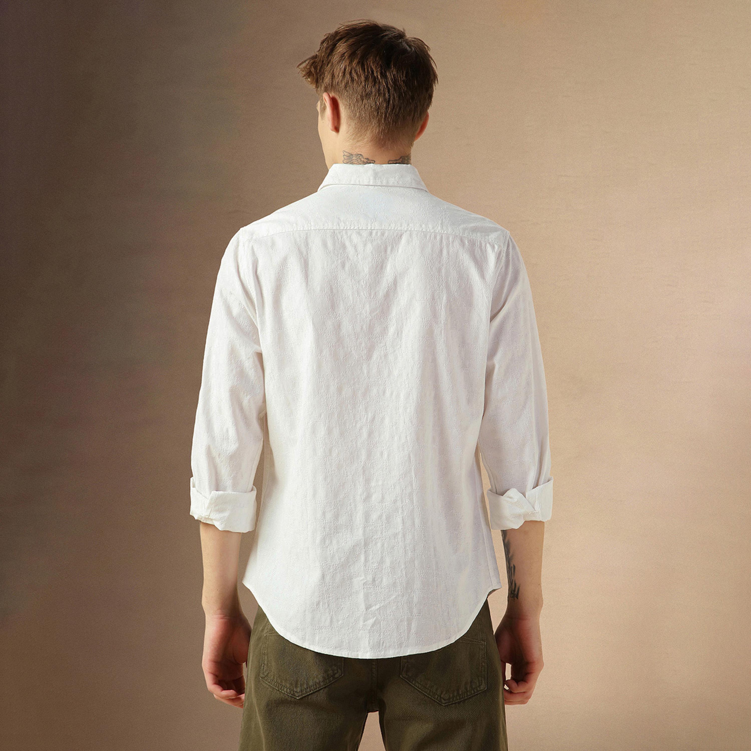 دينيس لينغو × ستايلي - قميص سادة بقصة مريحة بياقة واسعة مع جيوب-men-clothing-shirts-image-3