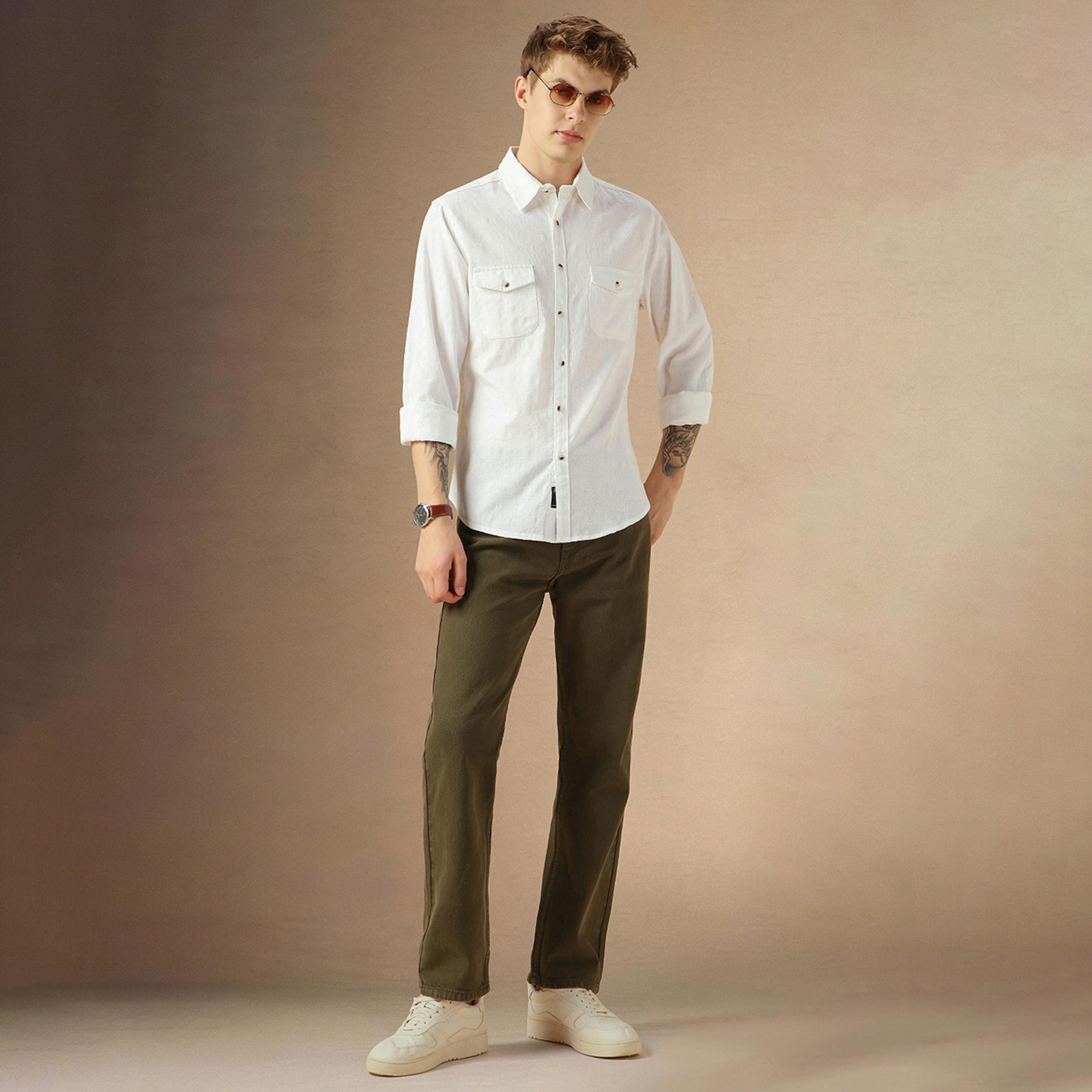 Dennis Lingo X Styli Solid Relaxed Fit Spread Collar Shirt With Pockets-men-clothing-shirts-image-5