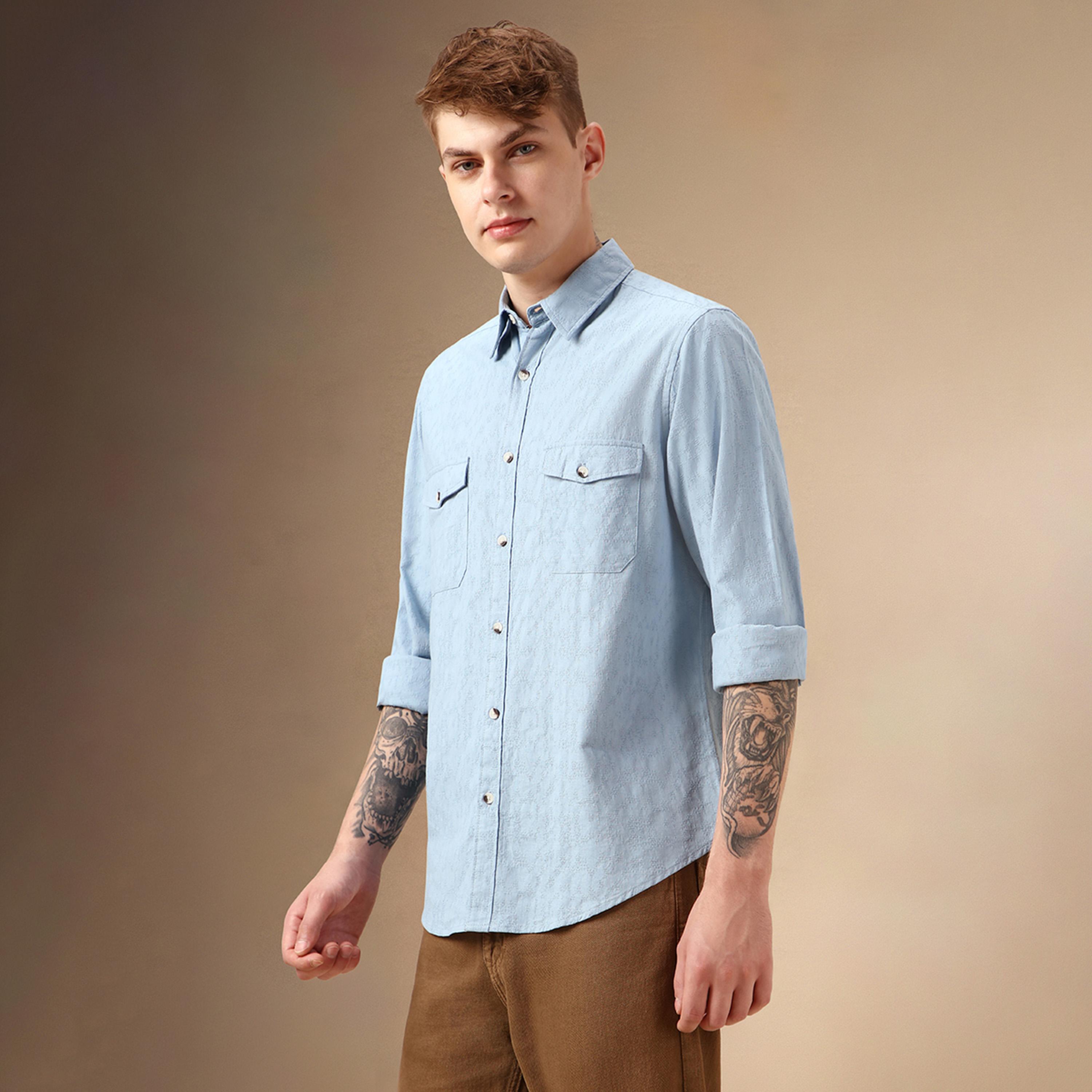 Dennis Lingo X Styli Solid Relaxed Fit Spread Collar Shirt-men-clothing-shirts-image-2