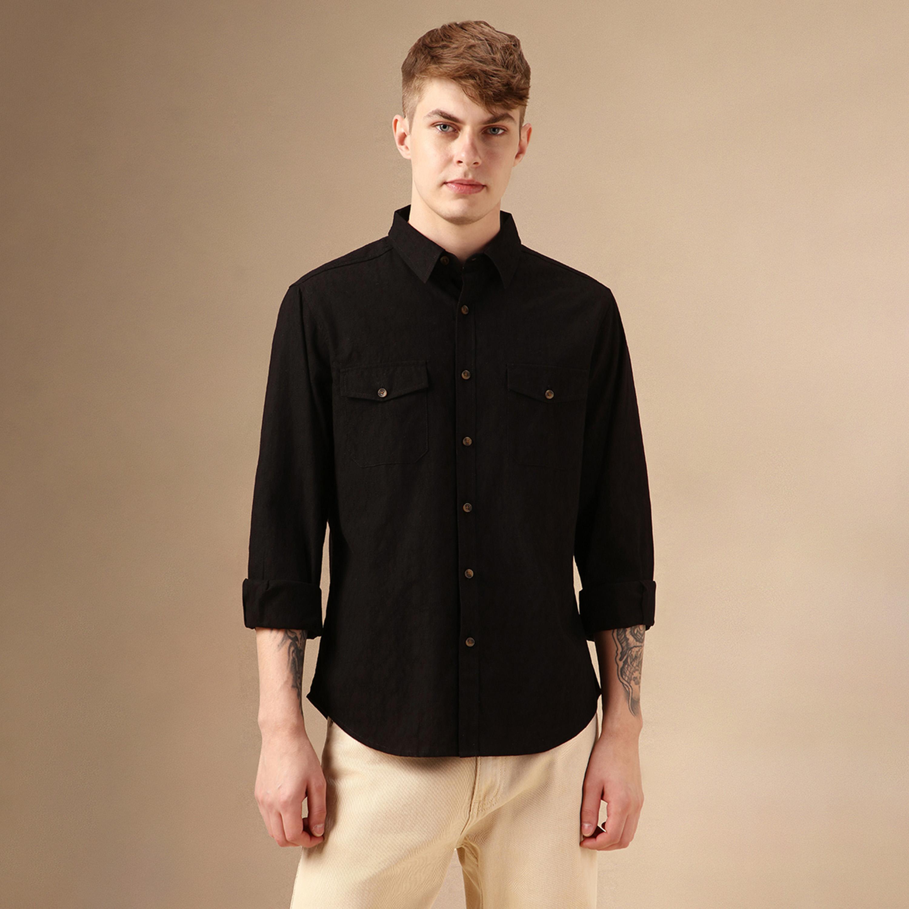 Dennis Lingo X Styli Solid Relaxed Fit Spread Collar Shirt-men-clothing-shirts-image-6