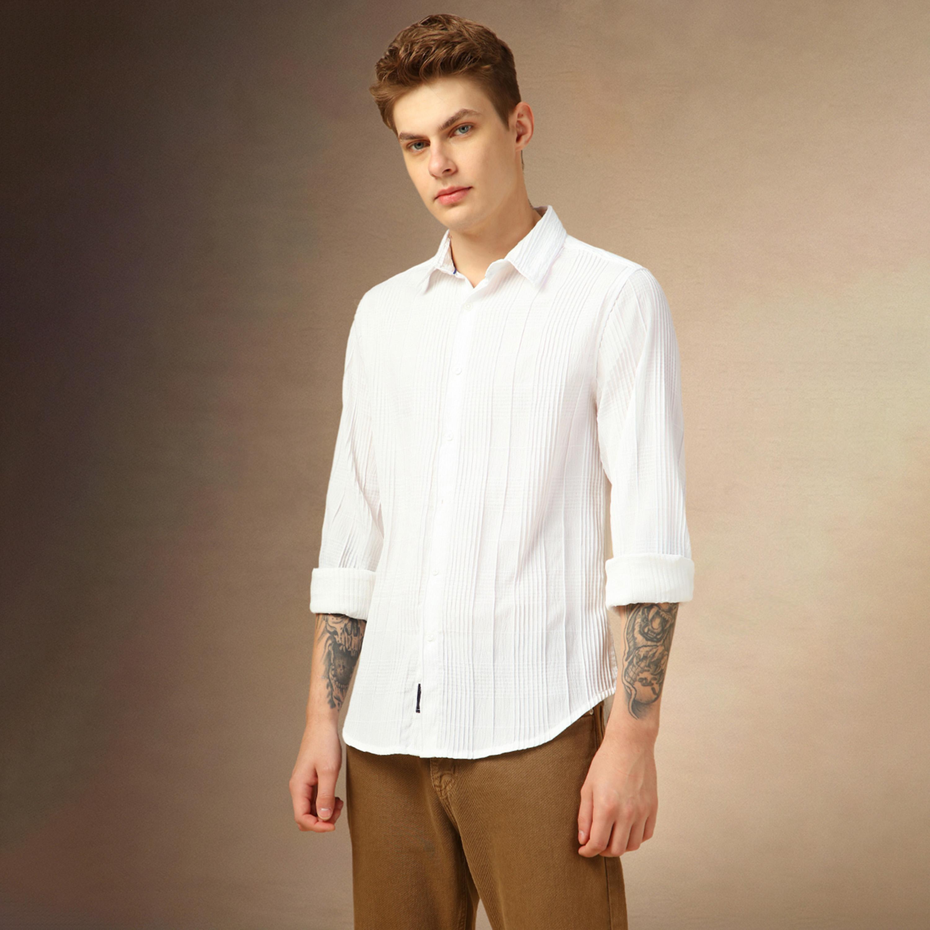 Dennis Lingo X Styli Relaxed Fit Spread Collar Textured Shirt With Pintuck Detail-men-clothing-shirts-image-2