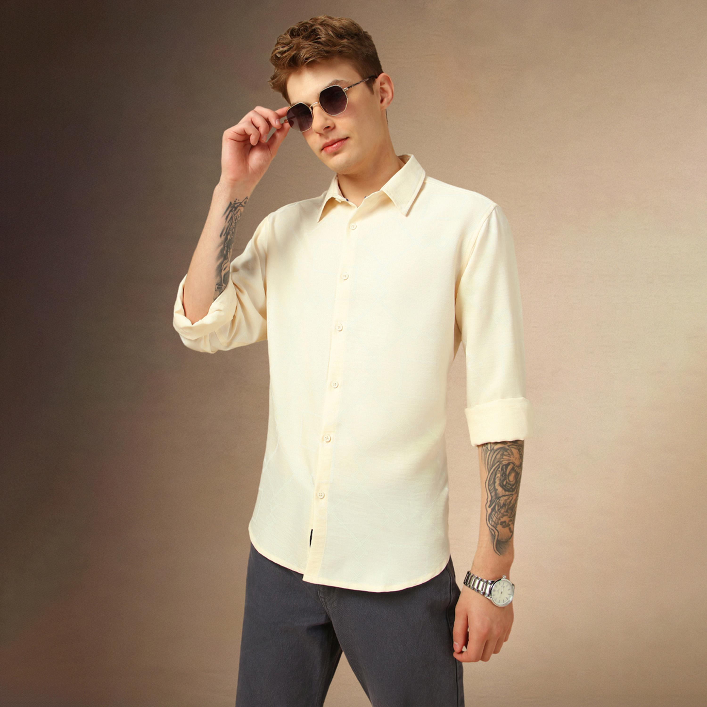 Dennis Lingo X Styli Solid Relaxed Fit Spread Collar Shirt-men-clothing-shirts-image-1