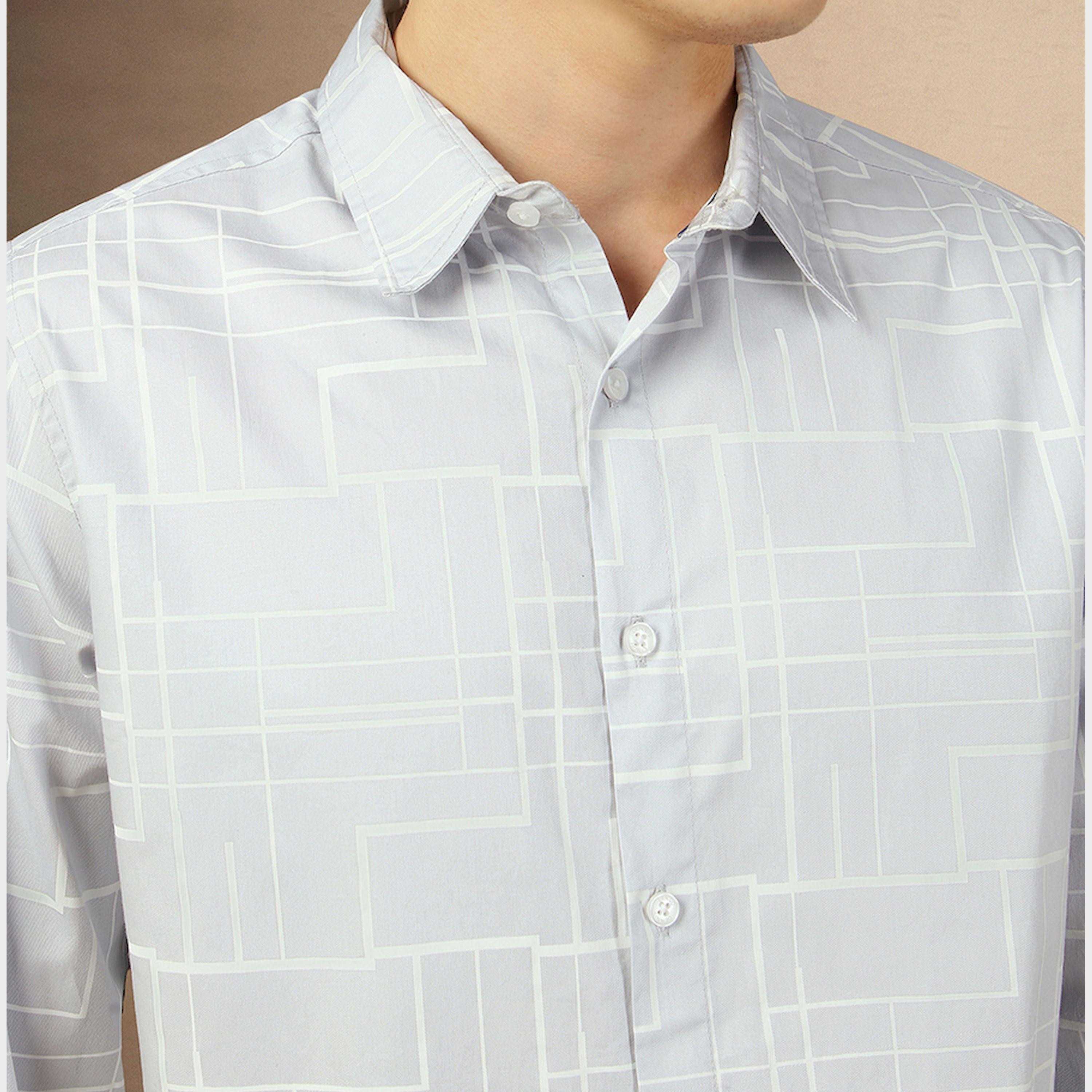دينيس لينغو × ستايلي - قميص مطبوع بقصّة عادية وياقة منسدلة وحافة منحنية-men-clothing-shirts-image-4
