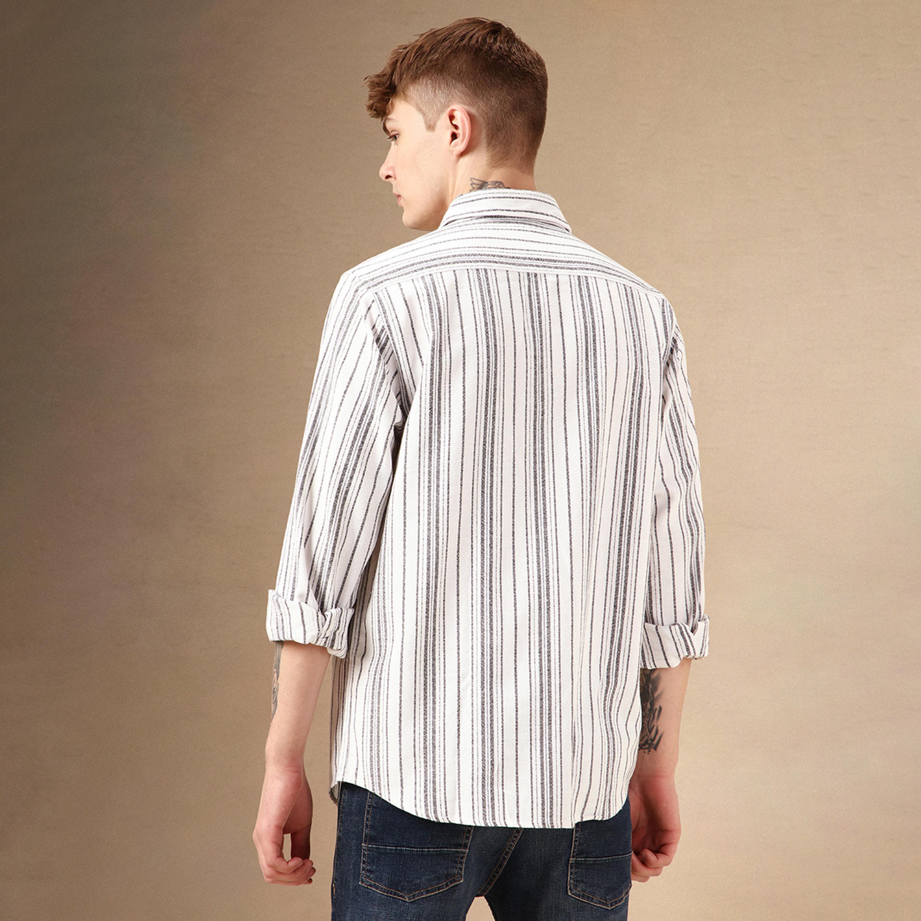 Dennis Lingo X Styli Striped Relaxed Fit Spread Collar Curved Hem Shirt-men-clothing-shirts-image-3
