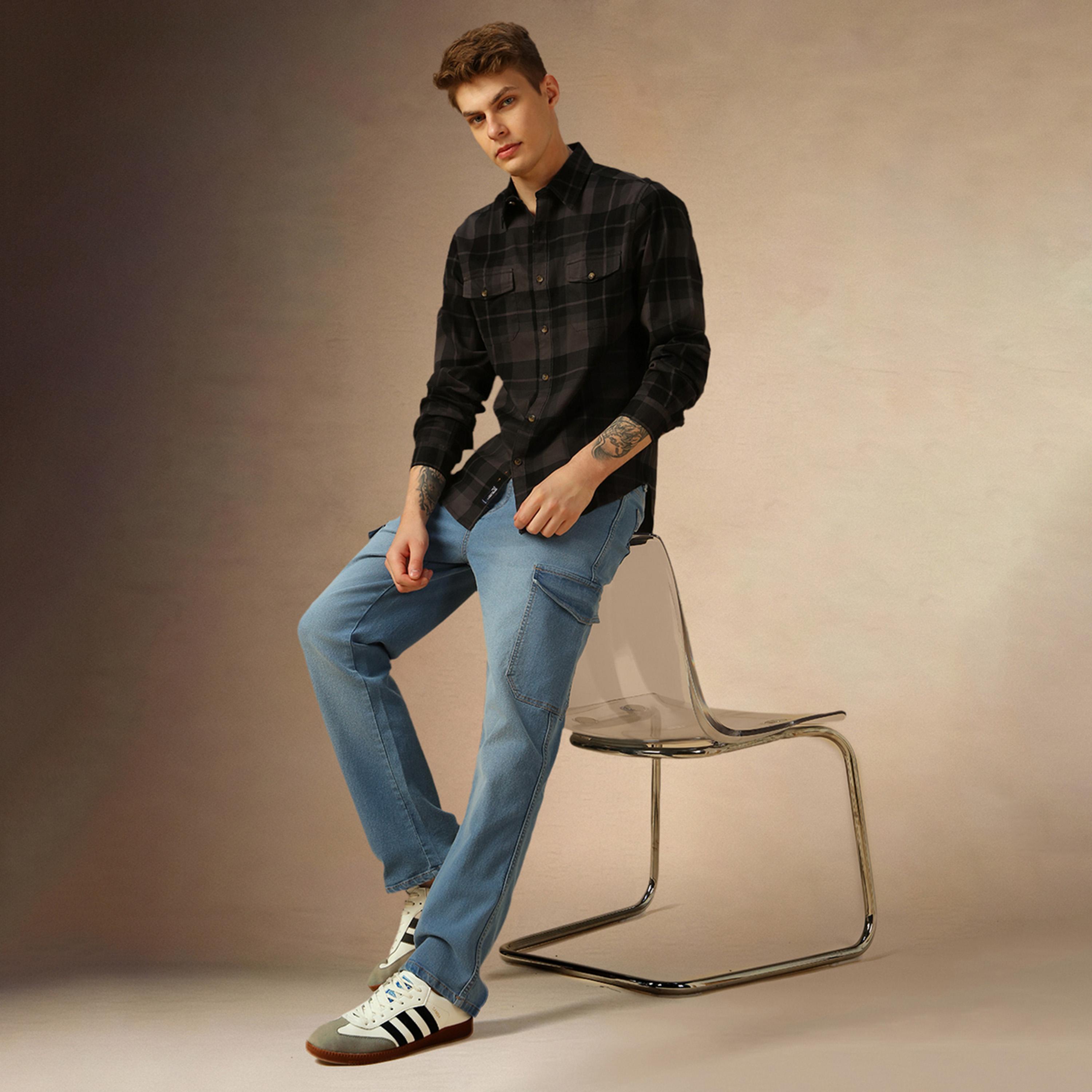 Dennis Lingo X Styli Checked Regular Fit Spread Collar Curved Hem Shirt-men-clothing-shirts-image-5