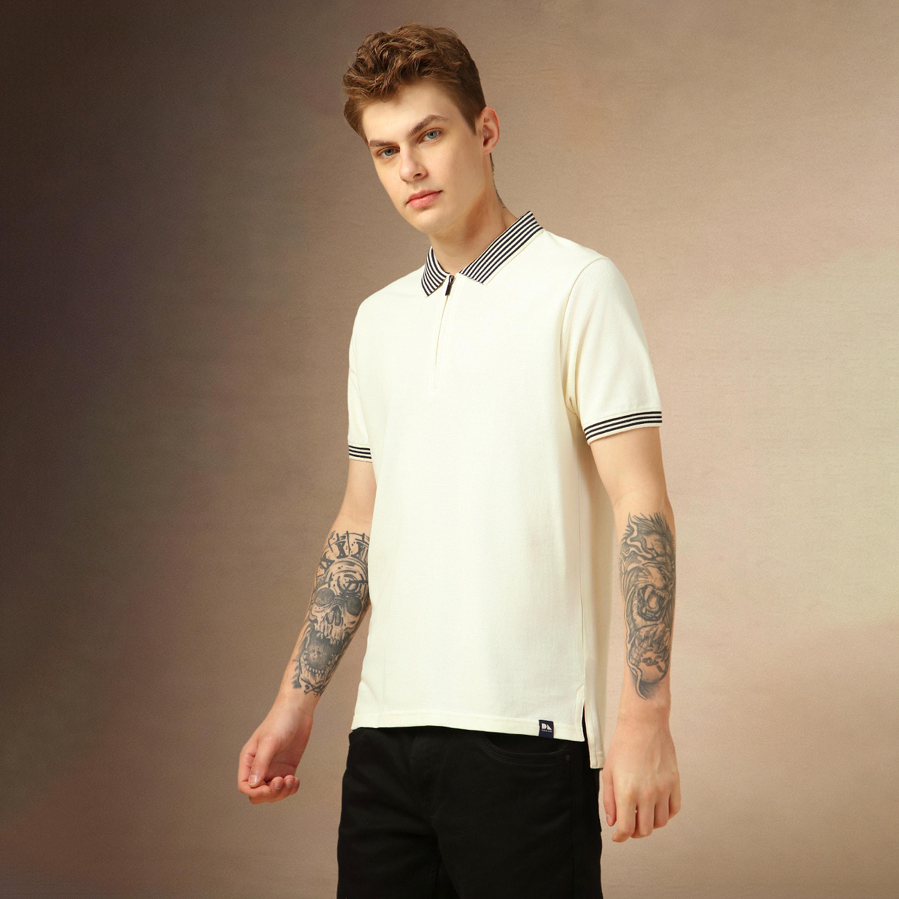 دينيس لينغو × ستايلي - تي شيرت بولو مخطط بقصّة عادية-men-clothing-tshirtsandpolos-tshirts-image-2