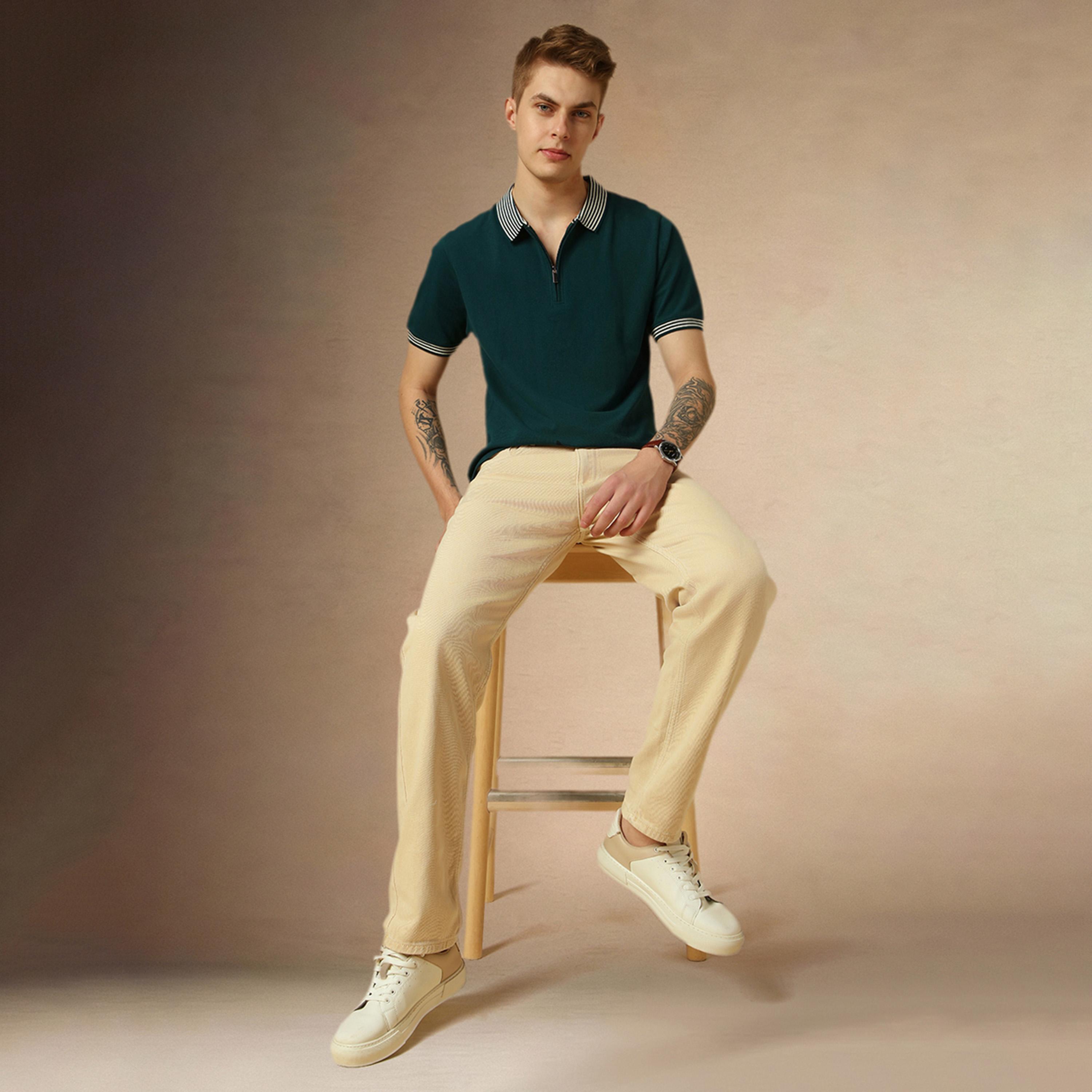 دينيس لينغو × ستايلي - تي شيرت بولو مخطط بقصّة عادية-men-clothing-tshirtsandpolos-tshirts-image-5