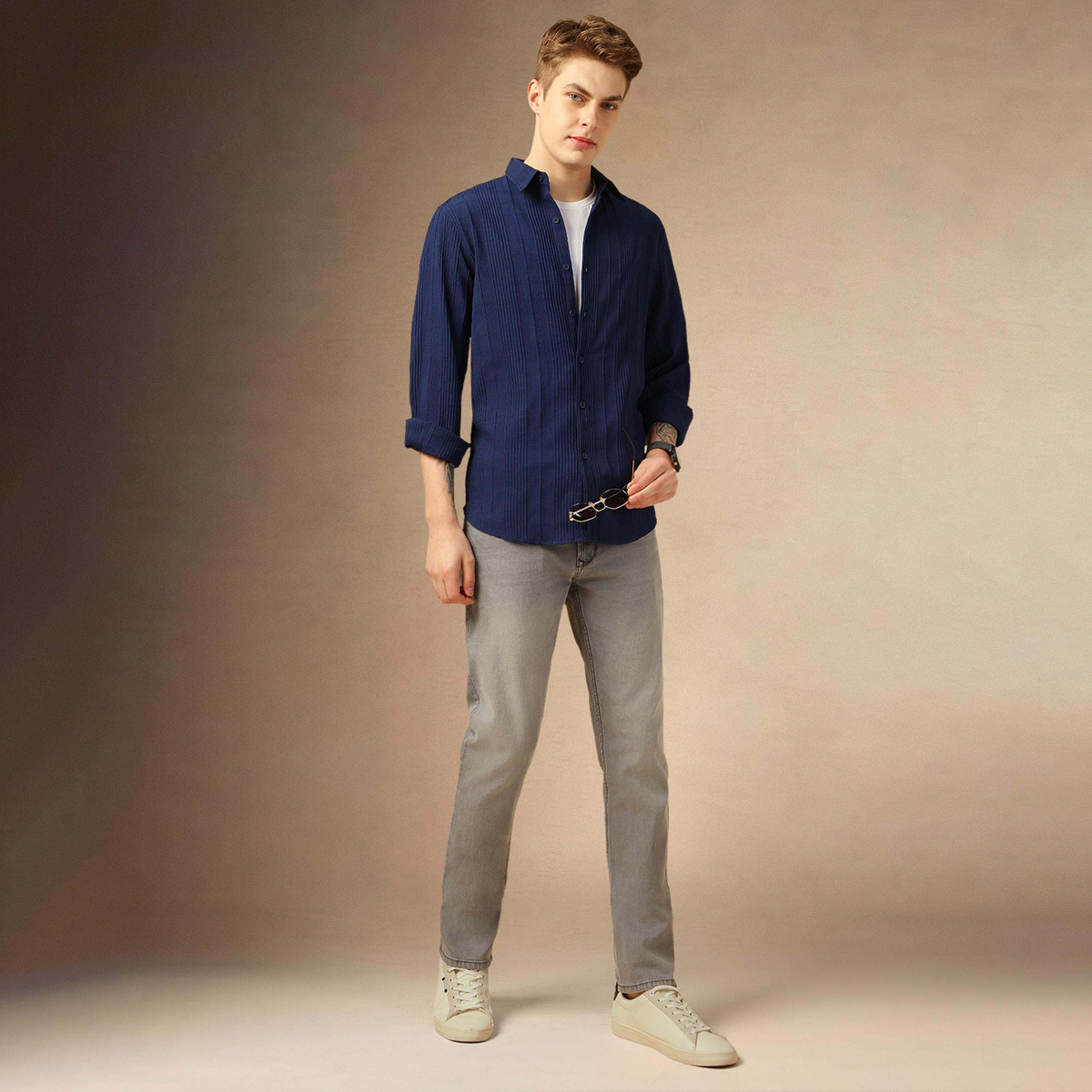 Dennis Lingo X Styli Textured Striped Relaxed Fit Spread Collar Shirt-men-clothing-shirts-image-5