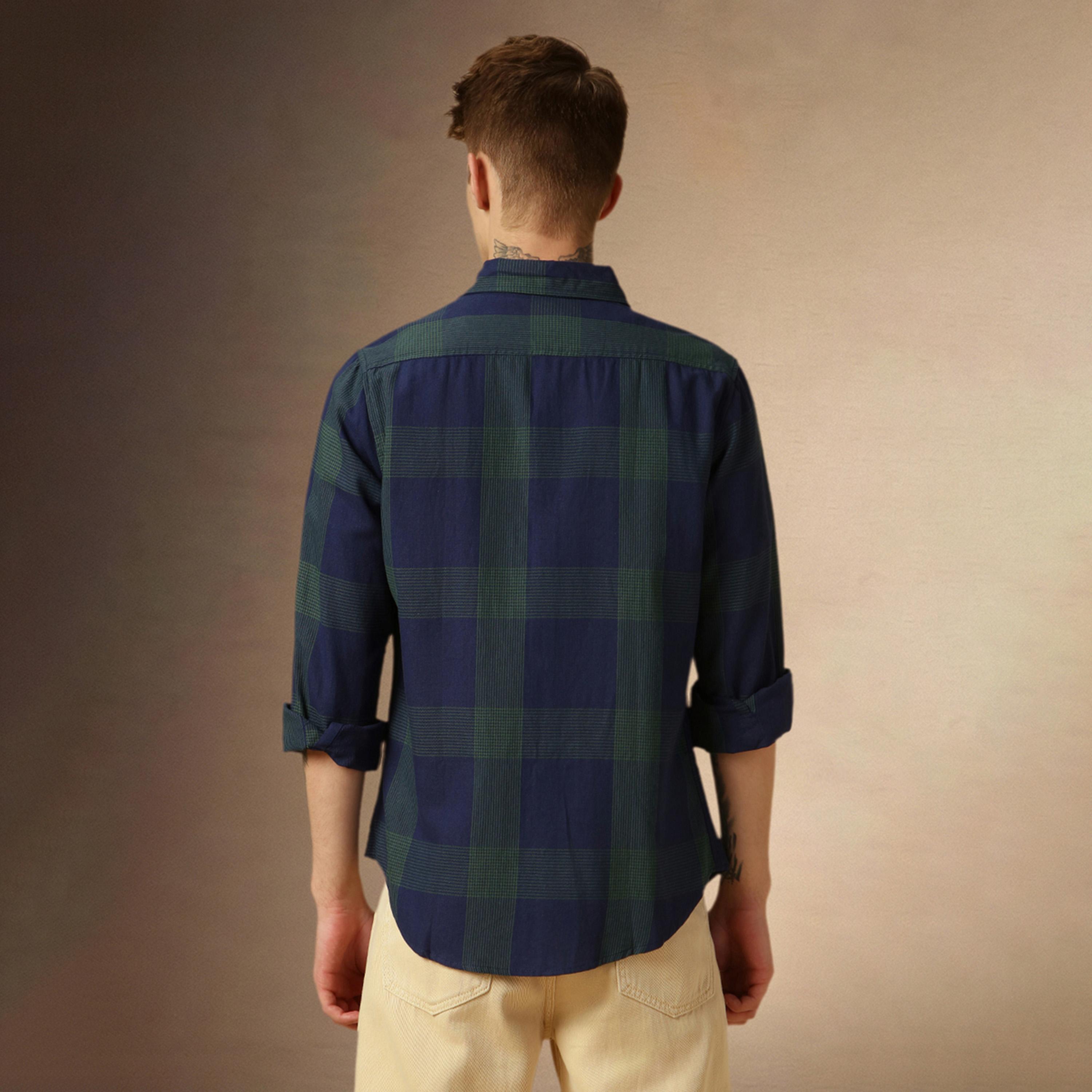 Dennis Lingo X Styli Checked Regular Fit Spread Collar Curved Hem Shirt-men-clothing-shirts-image-3