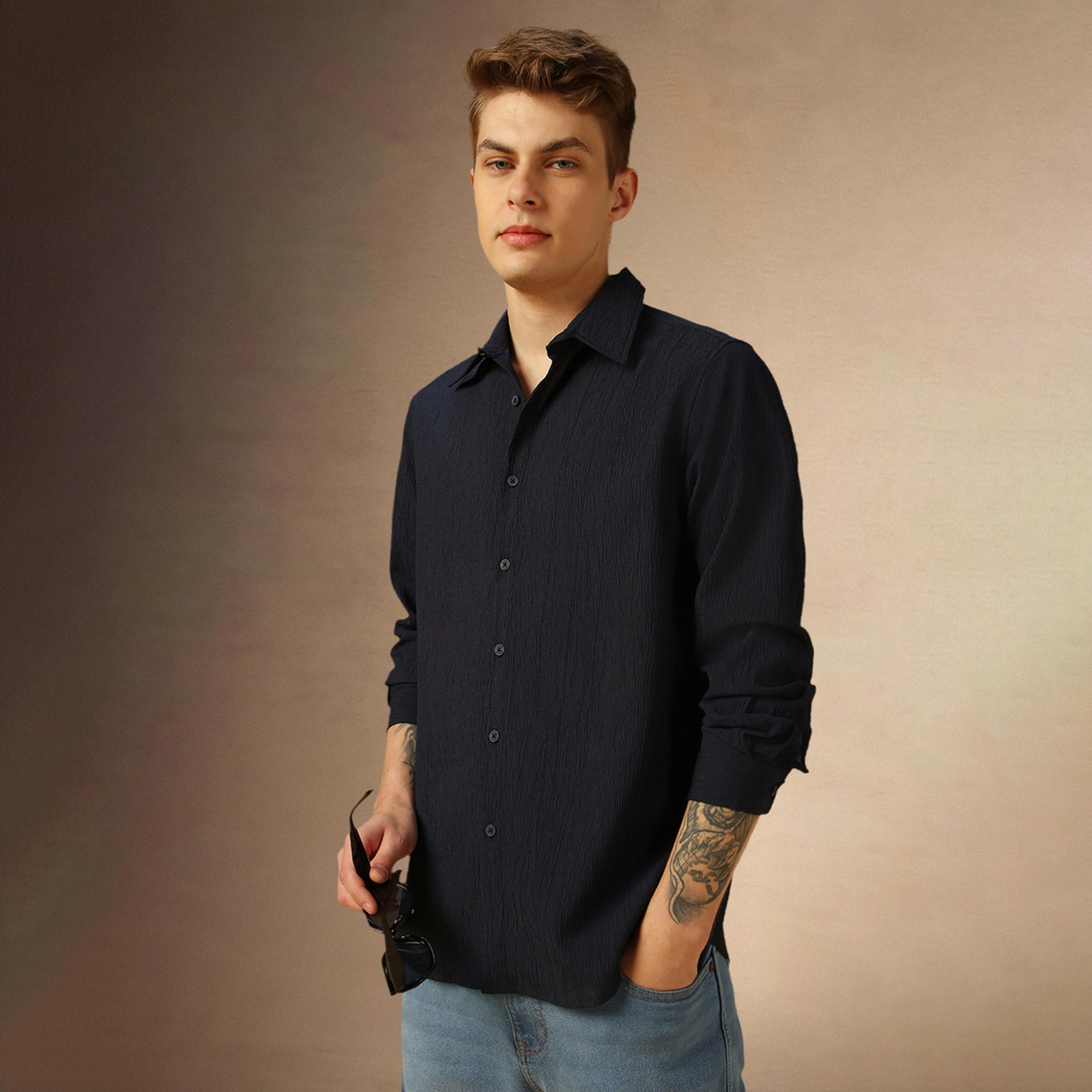 Dennis Lingo X Styli Solid Regular Fit Spread Collar Shirt-men-clothing-shirts-image-1