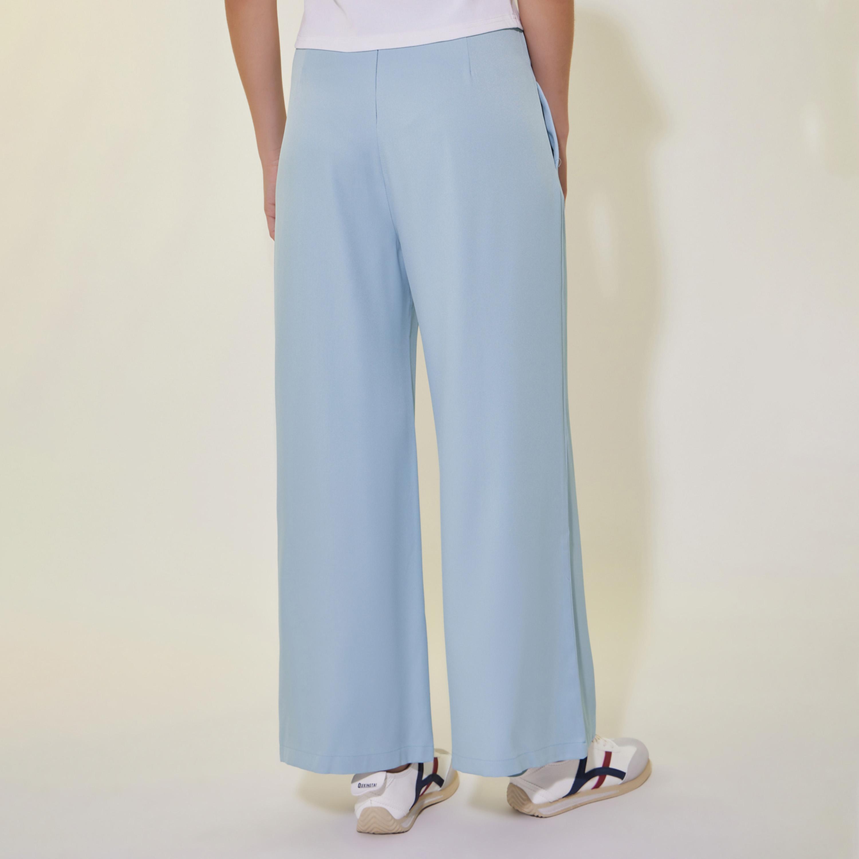 Styli Waist Hollow Design Casual Straight Leg Suit Pants-women-clothing-bottoms-trousers-image-4
