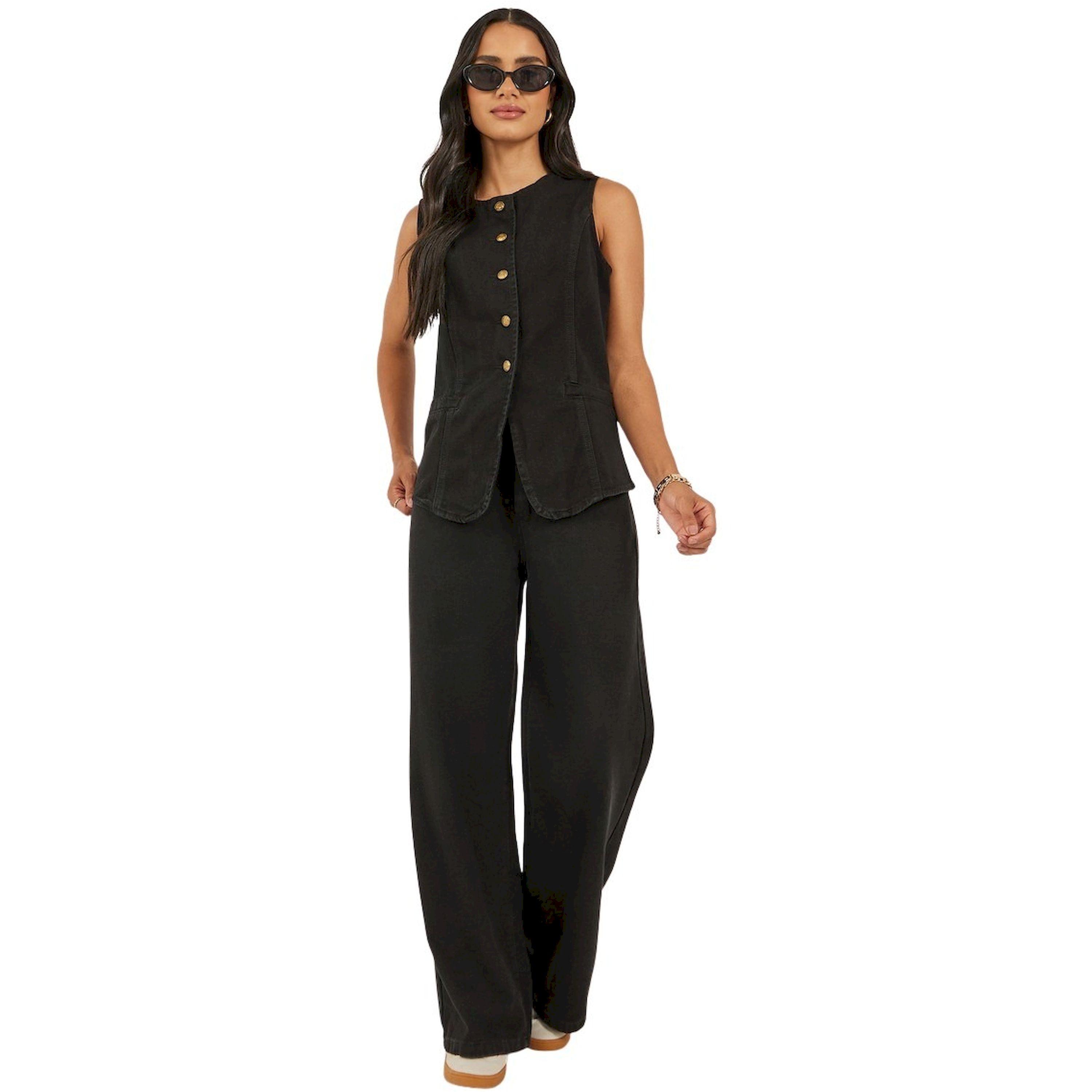 Styli Buttoned Denim Waistcoat with Pockets-women-clothing-tshirts-image-2