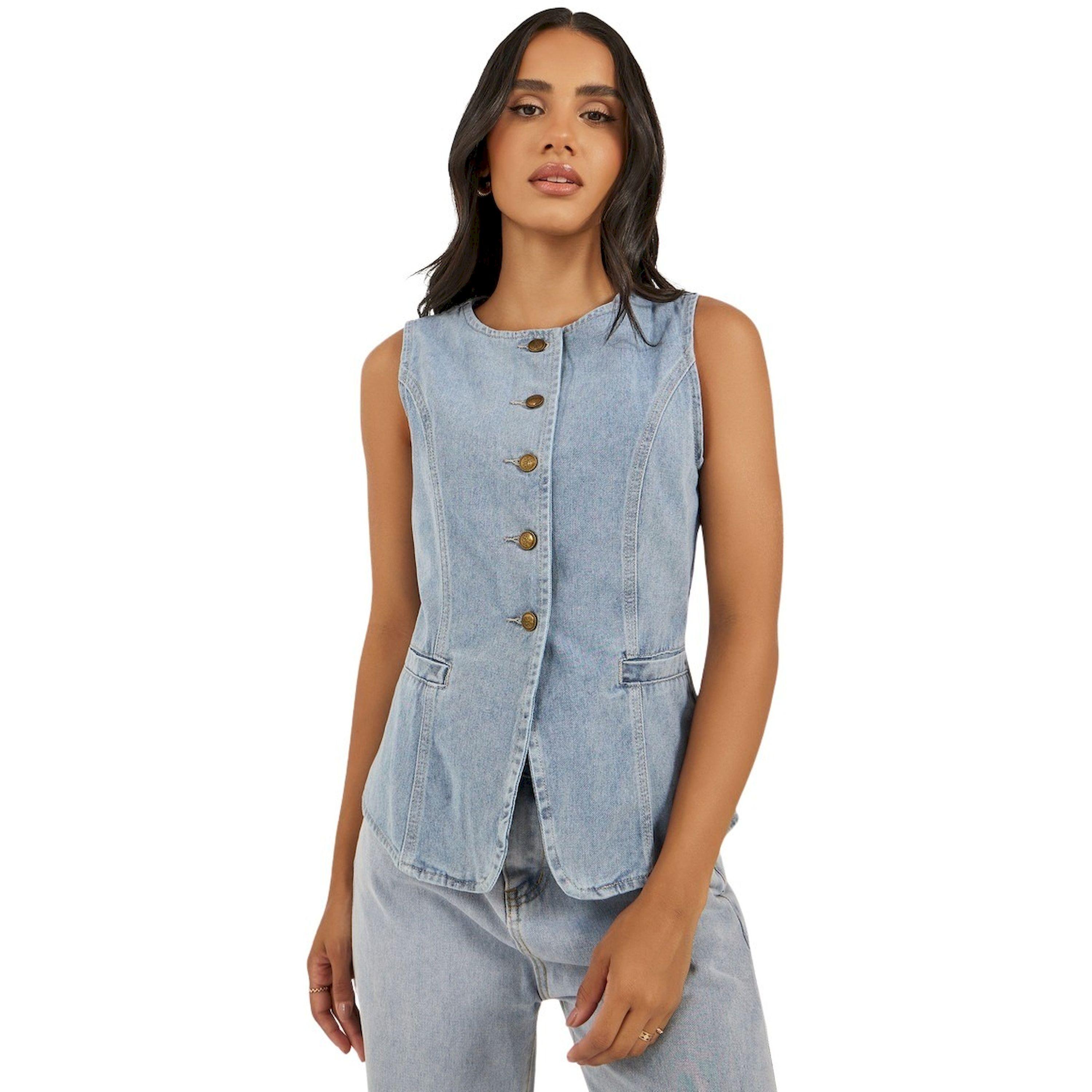 ستايلي - سترة جينز بأزرار وجيوب-women-clothing-coatsandjackets-waistcoats-image-1