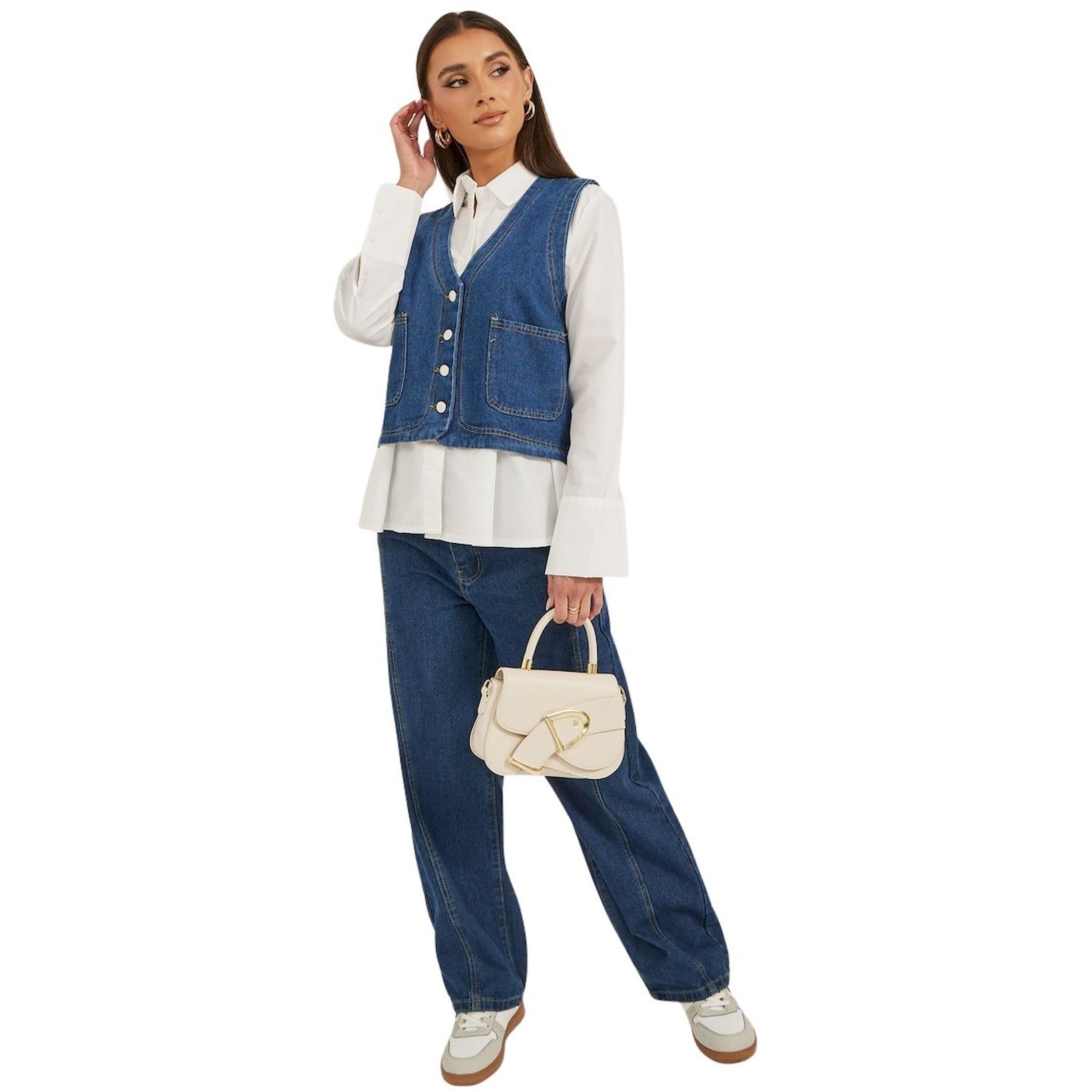 ستايلي - سترة جينز بأزرار وتفاصيل جيوب-women-clothing-coatsandjackets-waistcoats-image-2