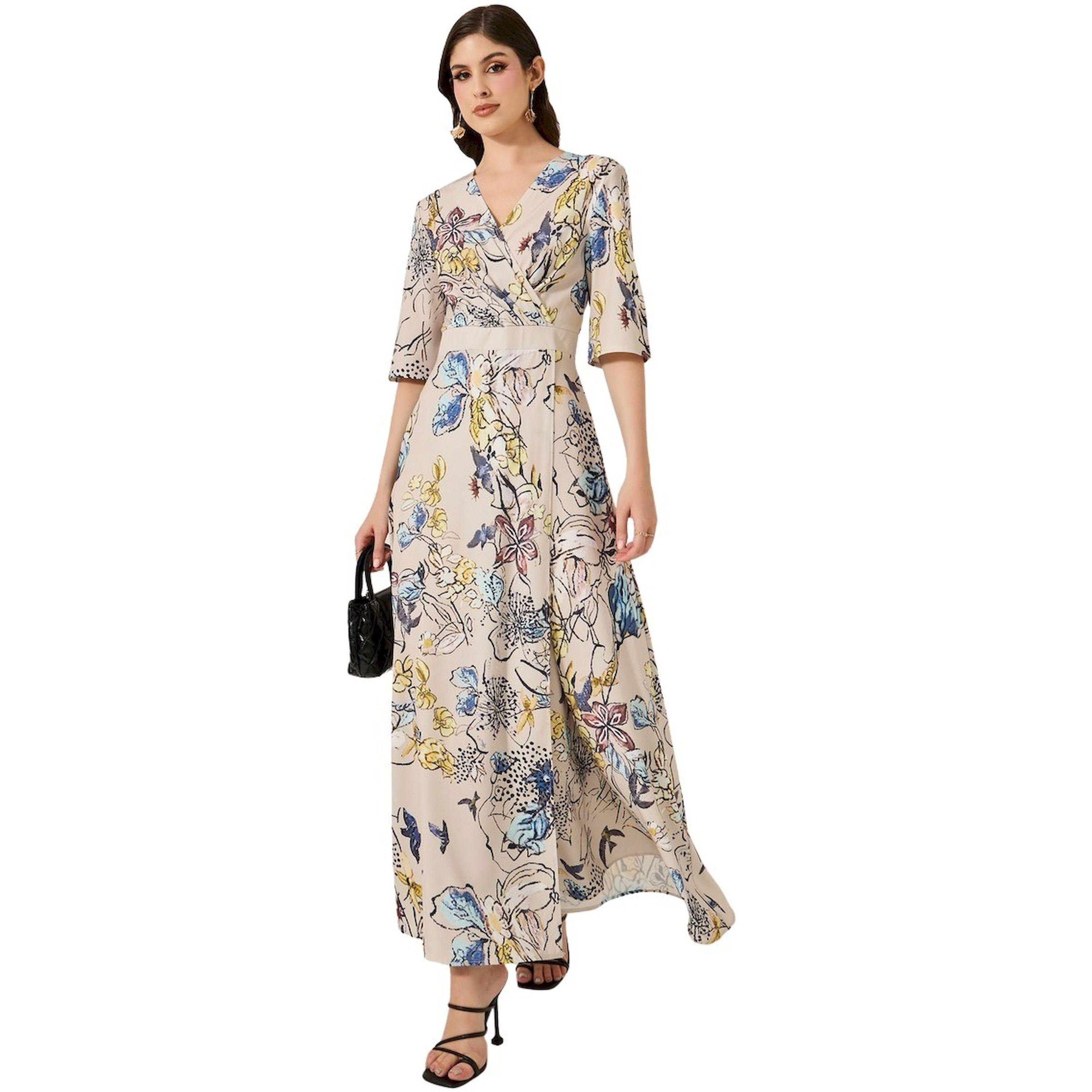 ستايلي - فستان ماكسي بتصميم ملفوف بطبعة زهور-women-clothing-dresses-image-1