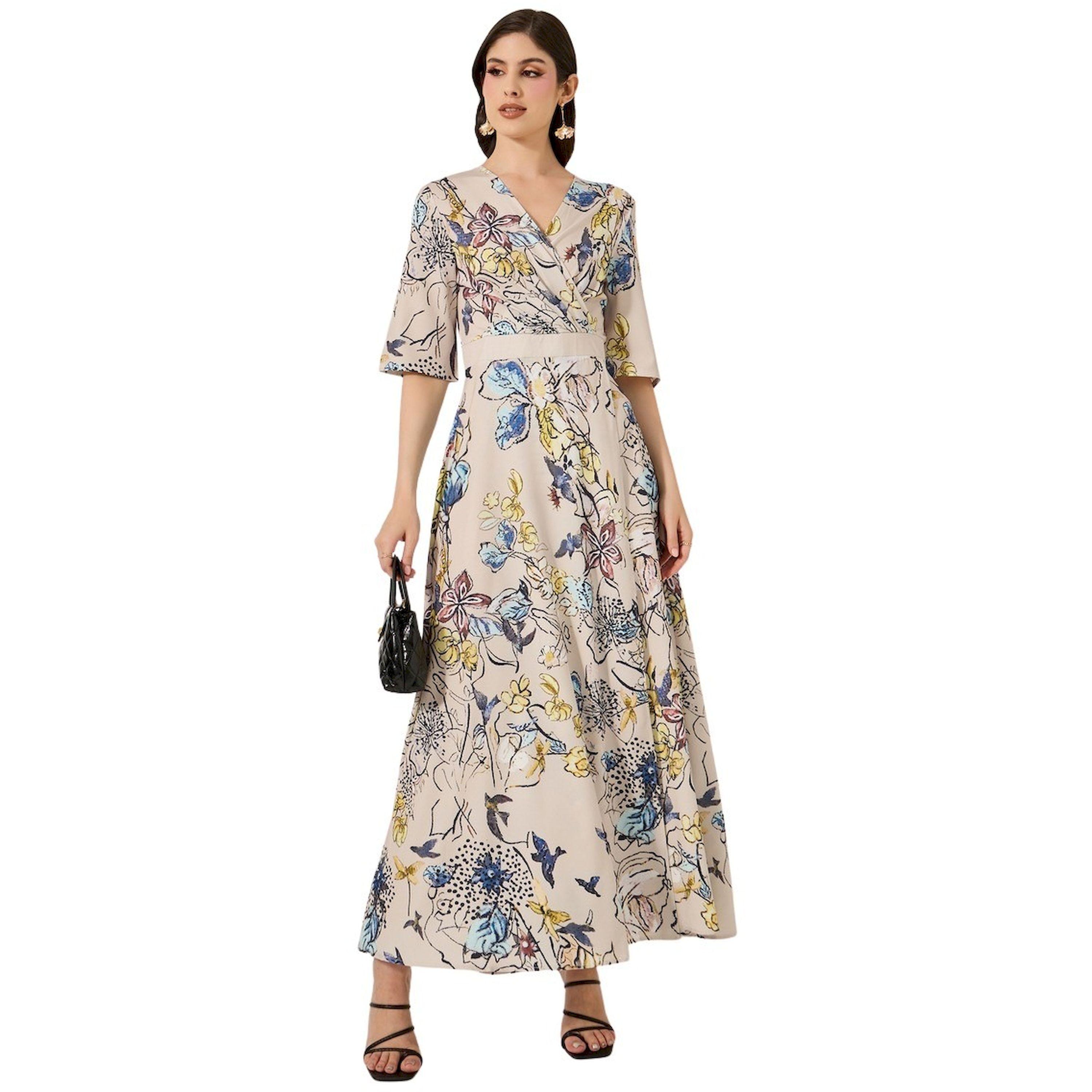 Styli Floral Print Wrap Look A-Line Maxi Dress-women-clothing-dresses-image-2