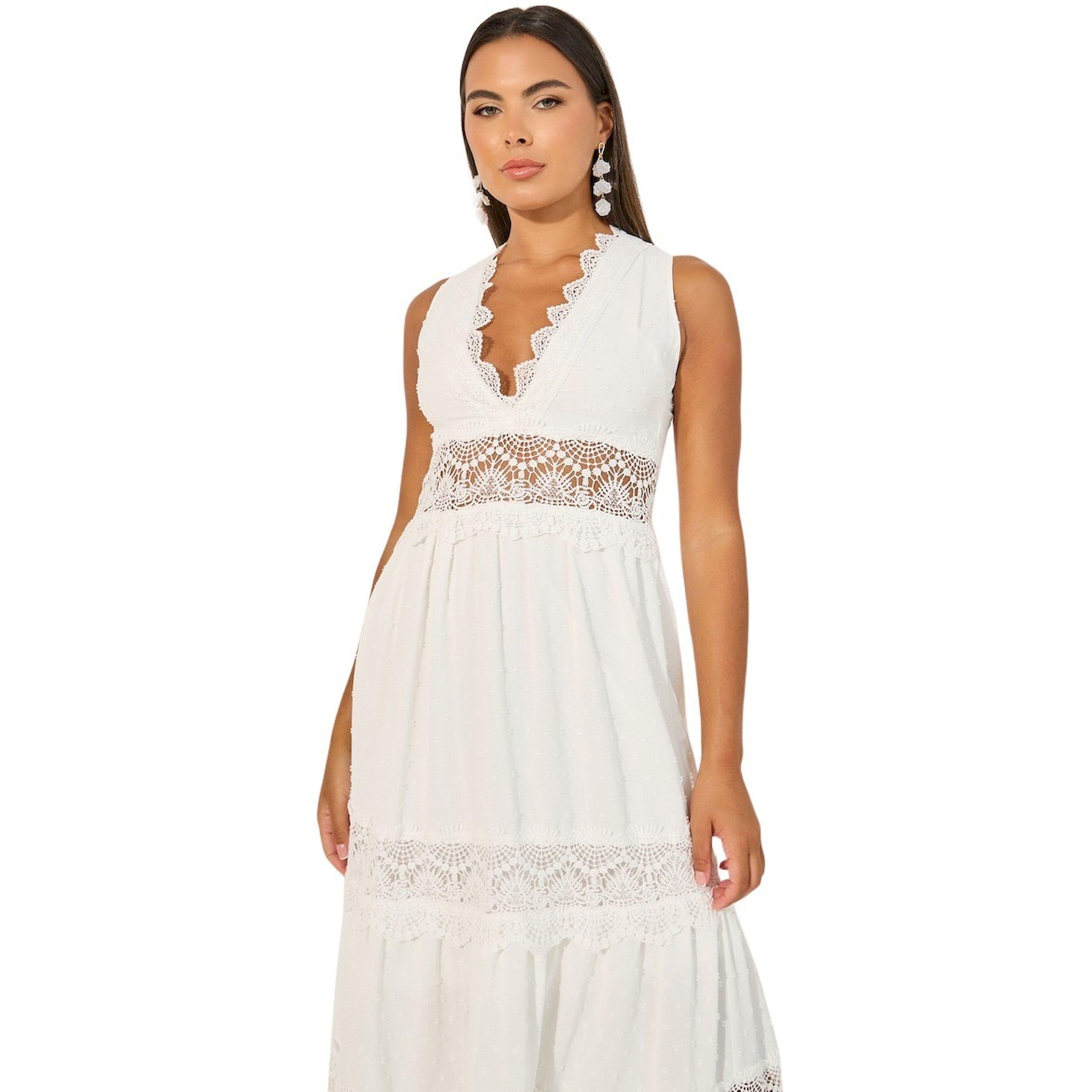 ستايلي - فستان ماكسي دوبي بدون أكمام مع تفاصيل من الدانتيل-women-clothing-dresses-image-3