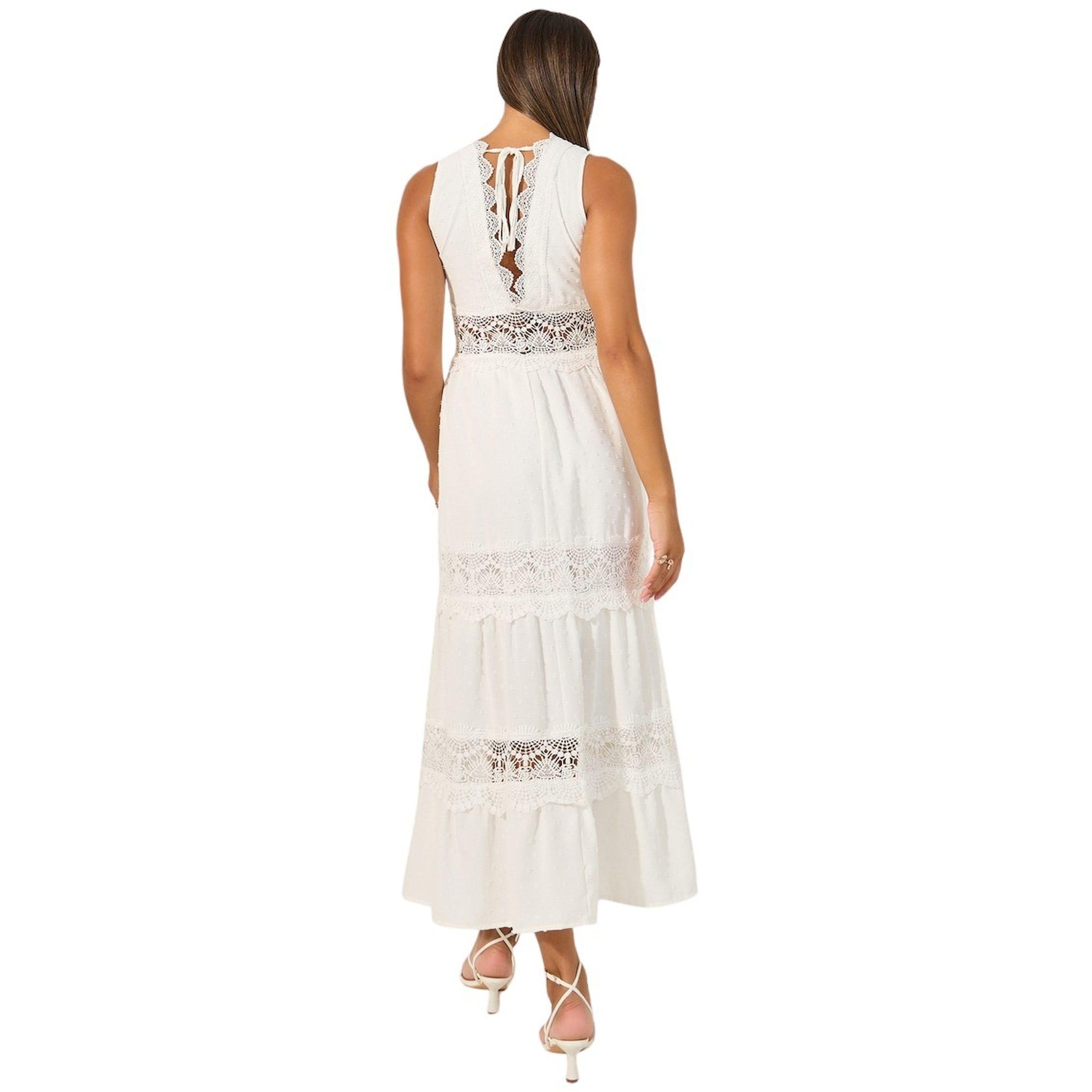 ستايلي - فستان ماكسي دوبي بدون أكمام مع تفاصيل من الدانتيل-women-clothing-dresses-image-5