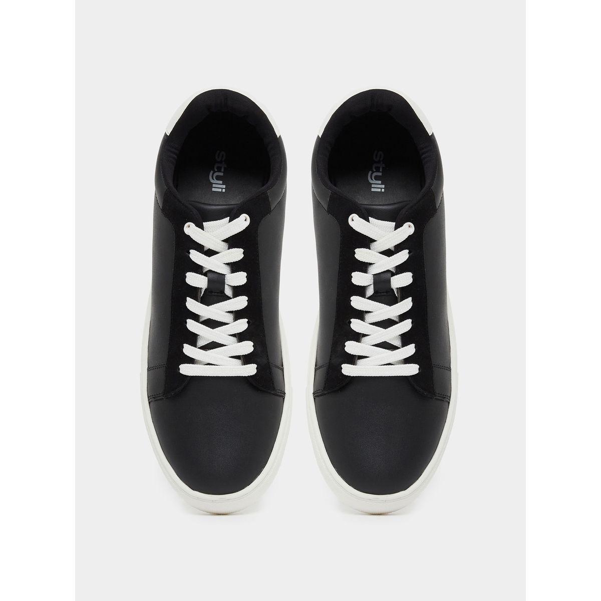 Styli Contrast Trim Platform Sole Skateboard Sneakers-men-shoes-sneakers-image-5