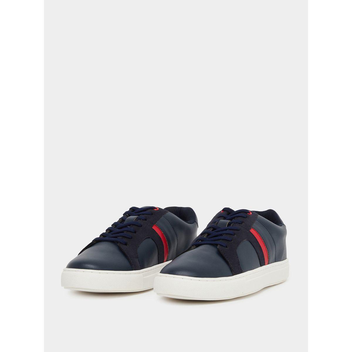 Styli Color Block Low Top Lace-Up Sneakers with Twin Stripe Detail-men-shoes-sneakers-image-2