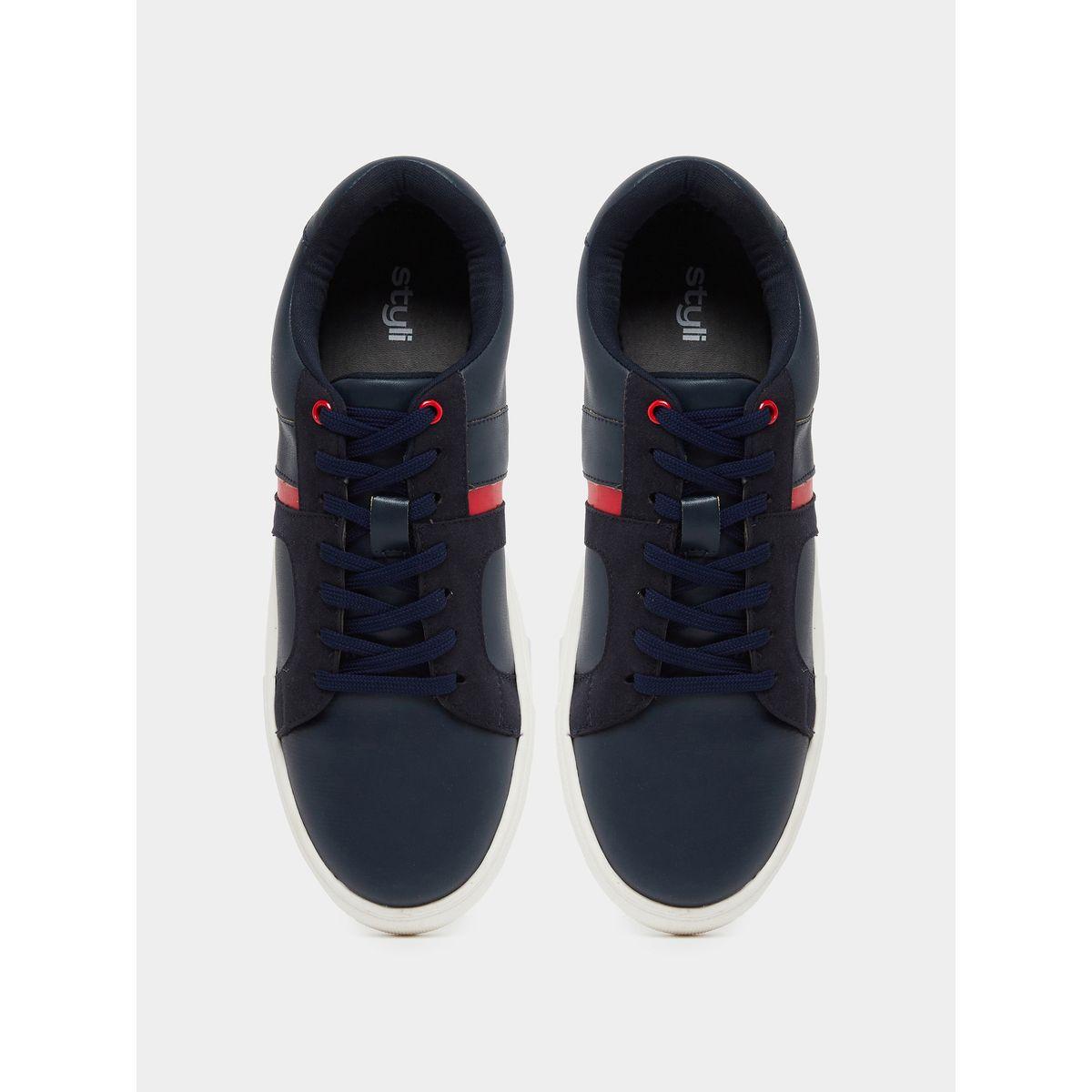 Styli Color Block Low Top Lace-Up Sneakers with Twin Stripe Detail-men-shoes-sneakers-image-5