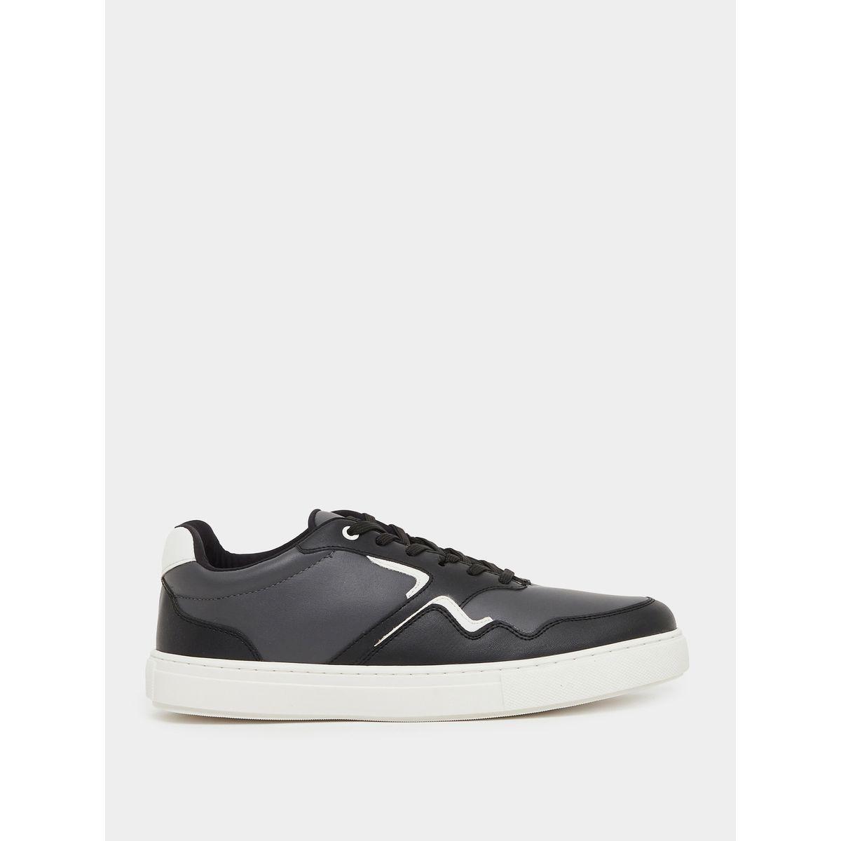 Styli Color Block Low Top Platform Sole Lace-Up Sneakers-men-shoes-sneakers-image-1