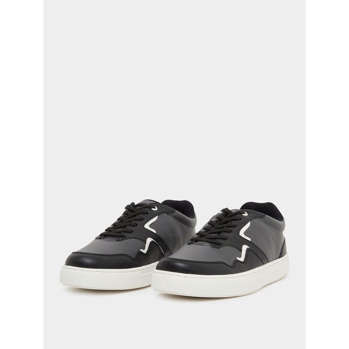 Styli Color Block Low Top Platform Sole Lace-Up Sneakers-men-shoes-sneakers-image-2
