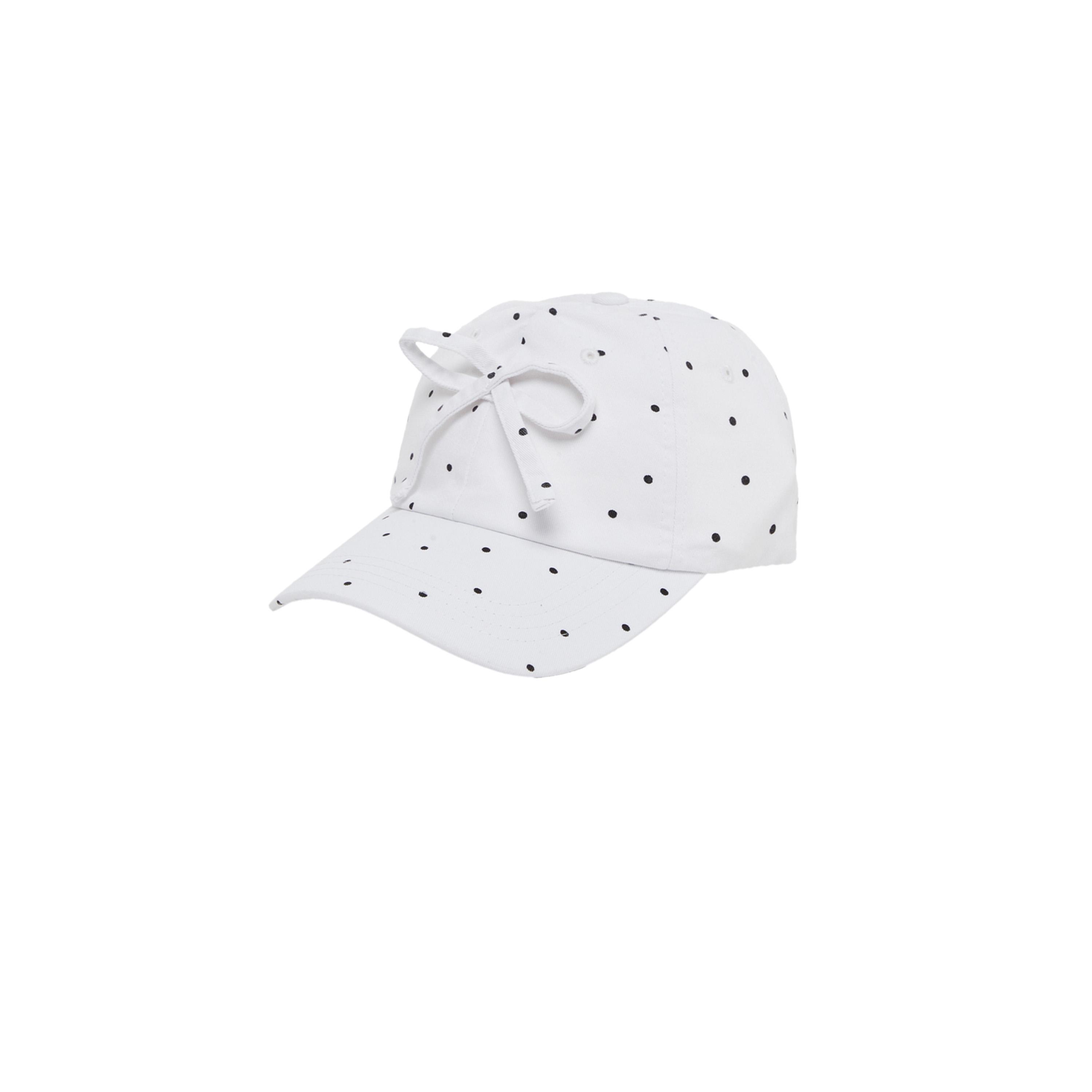 Styli Ribbon Polka Dot Print Cap-women-clothingaccessories-capsandhats-image-1