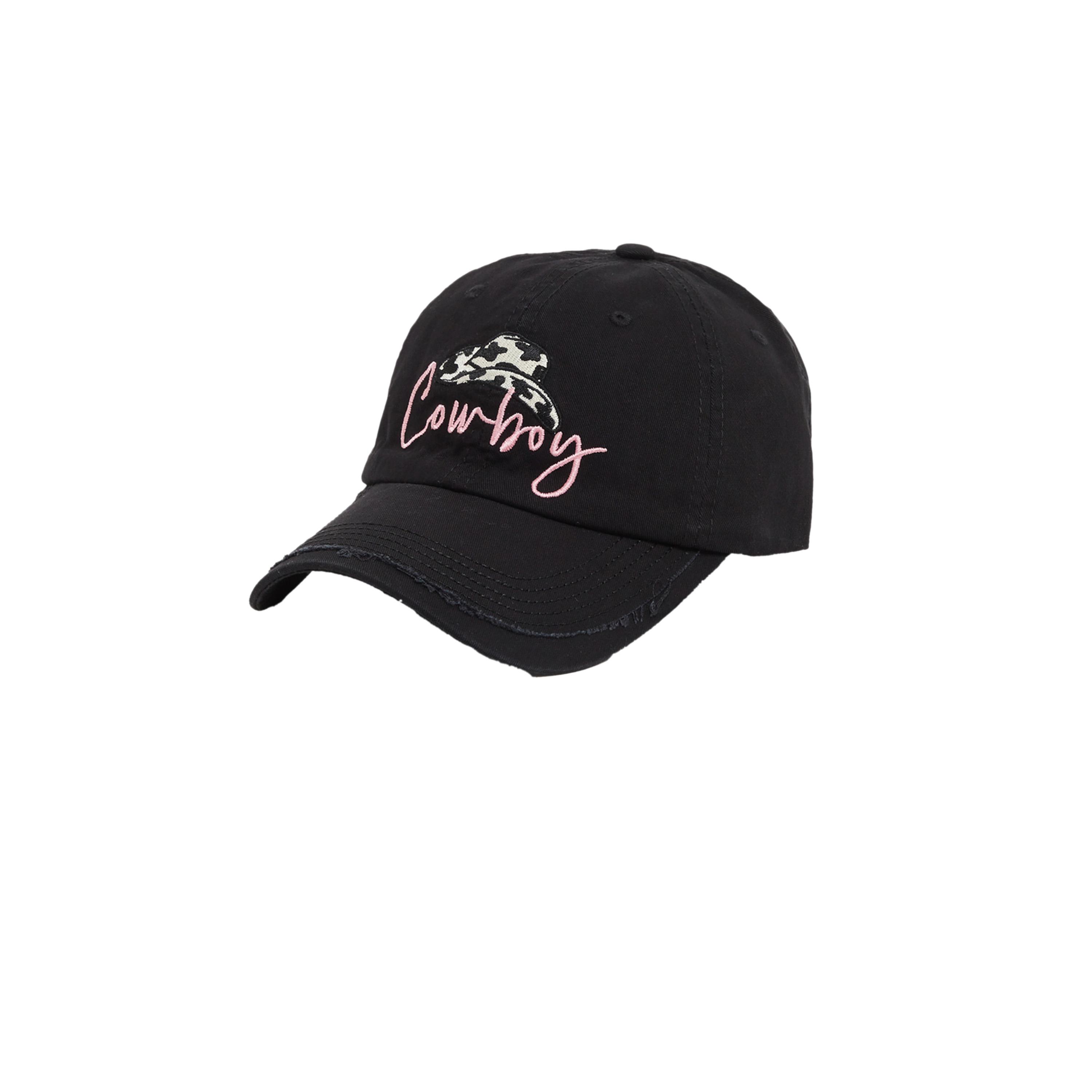 Styli Black Cowboy Design Baseball Cap-women-clothingaccessories-capsandhats-image-1