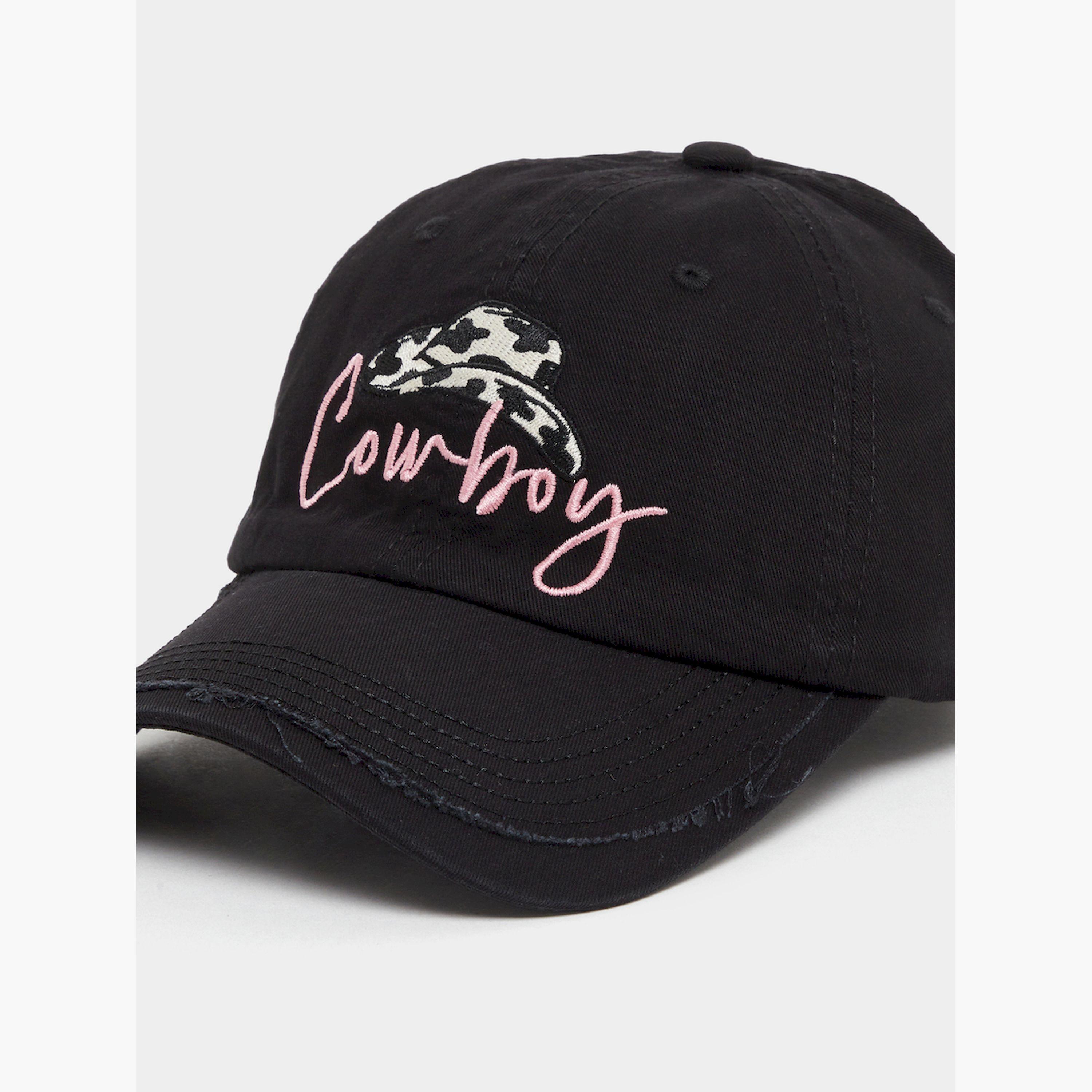 Styli Black Cowboy Design Baseball Cap-women-clothingaccessories-capsandhats-image-3