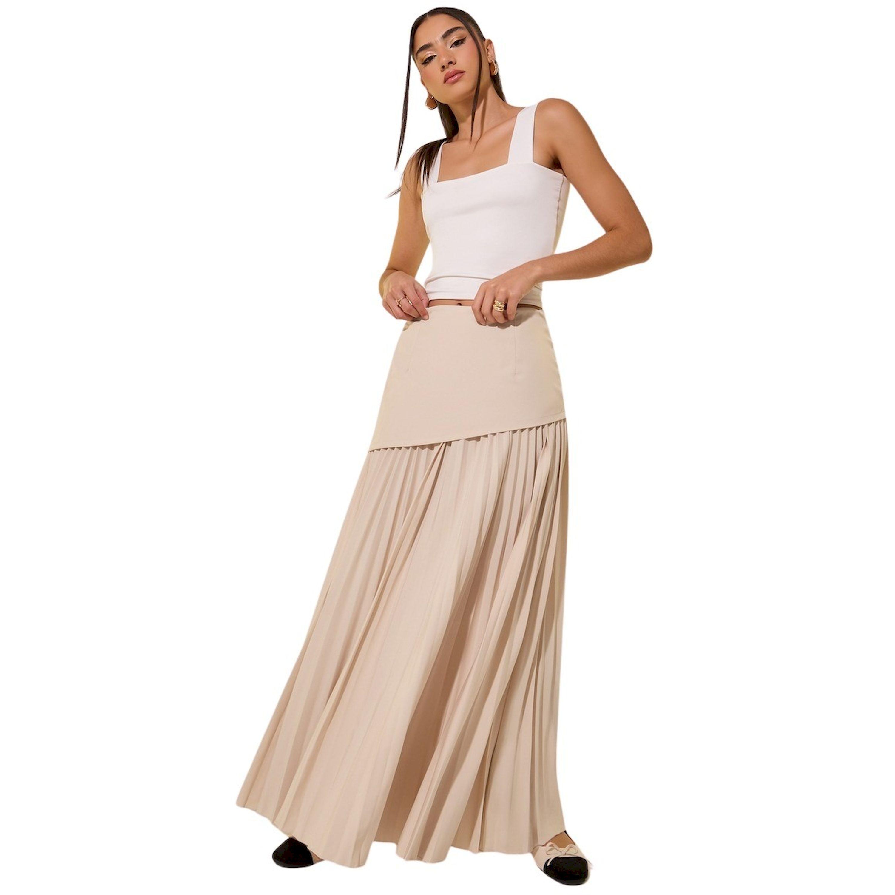 Styli Solid Pleated A-Line Maxi Skirt-women-clothing-bottoms-skirts-image-1