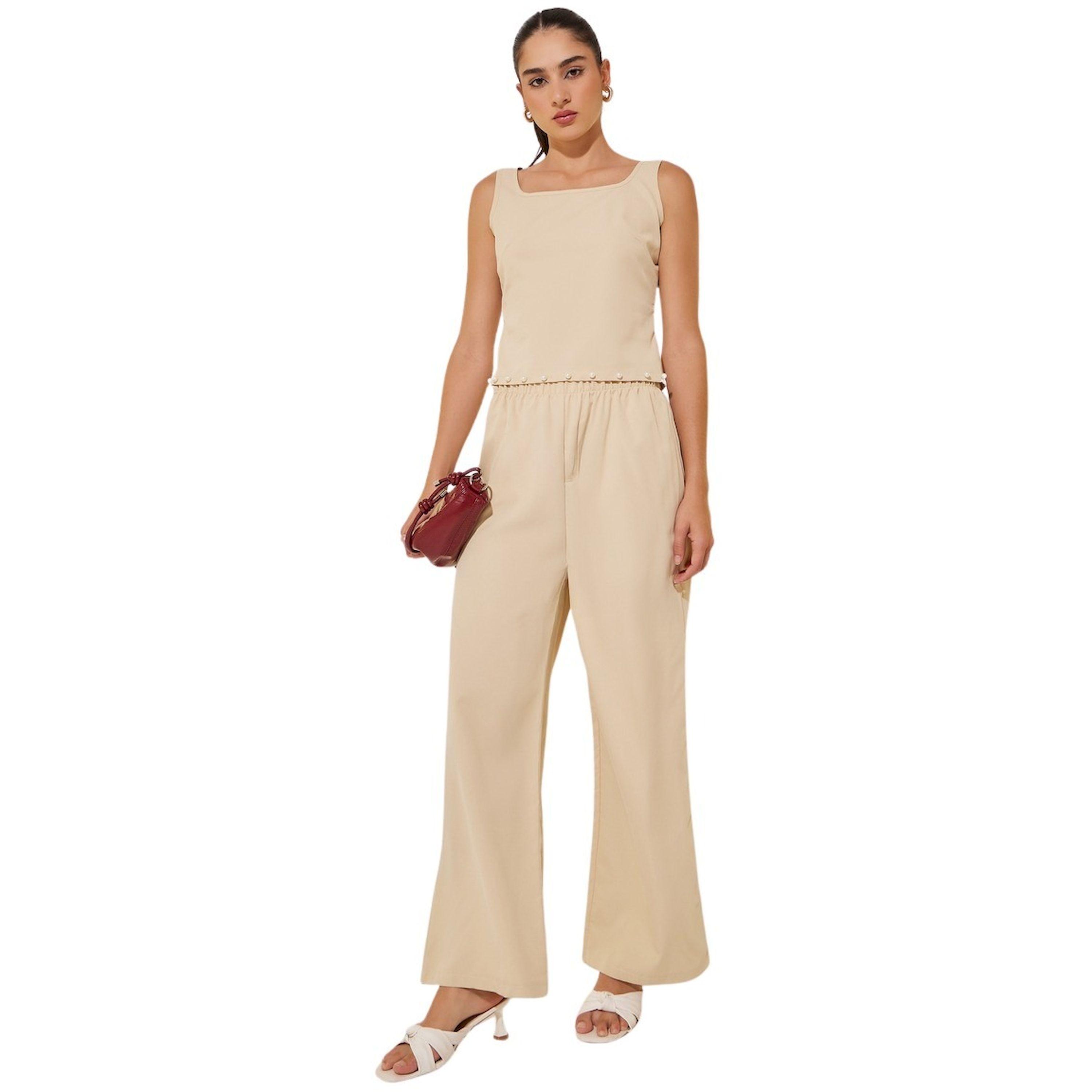 Styli Solid Boat Neck Cami and Regular Pants Set-women-clothing-coordsets-image-1