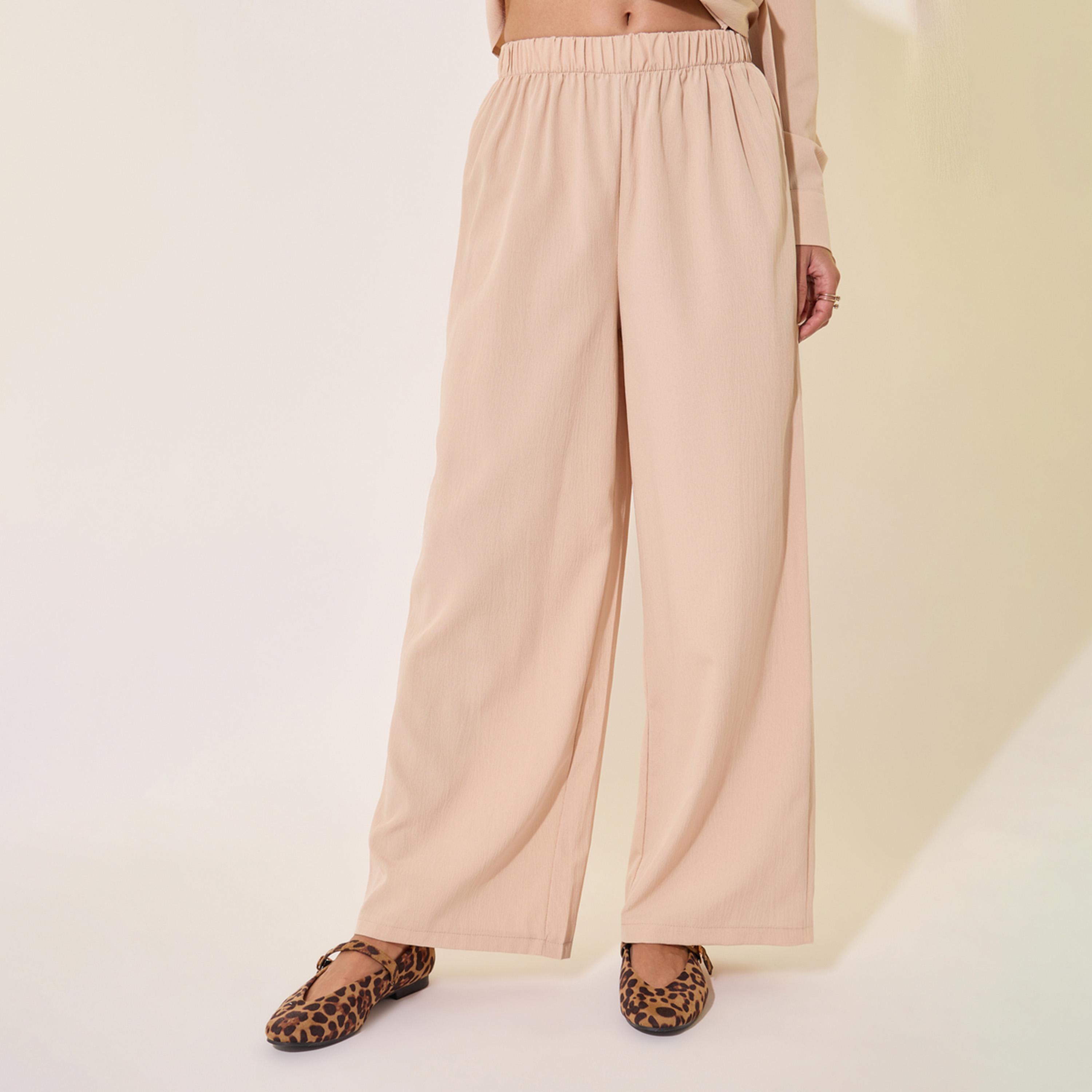 Styli Solid Wrap Buttoned Top With Tie-Up And Pants Co-Ords-women-clothing-coordsets-image-6