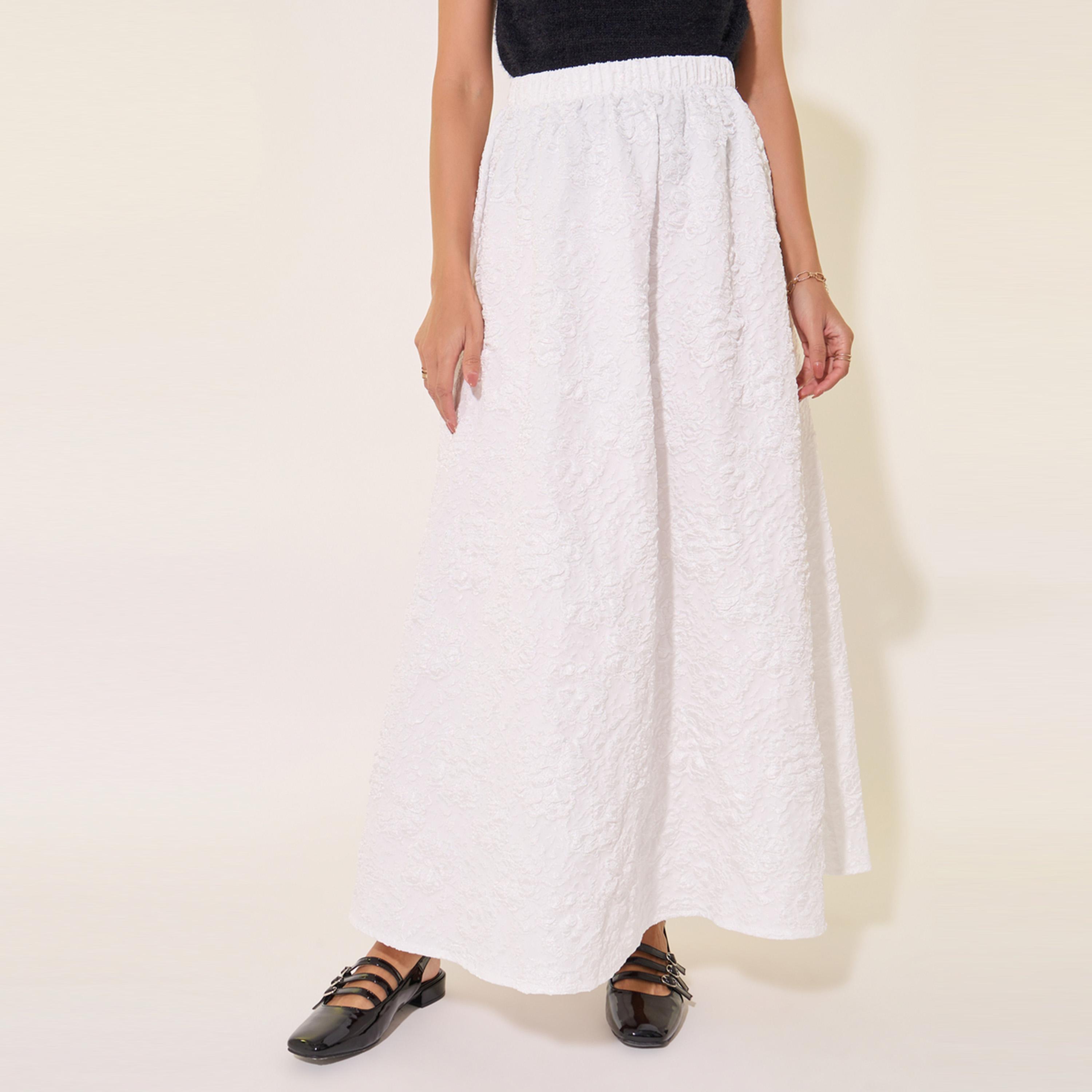 Styli Texture Mid-Rise A-Line Maxi Skirt-women-clothing-bottoms-skirts-image-2