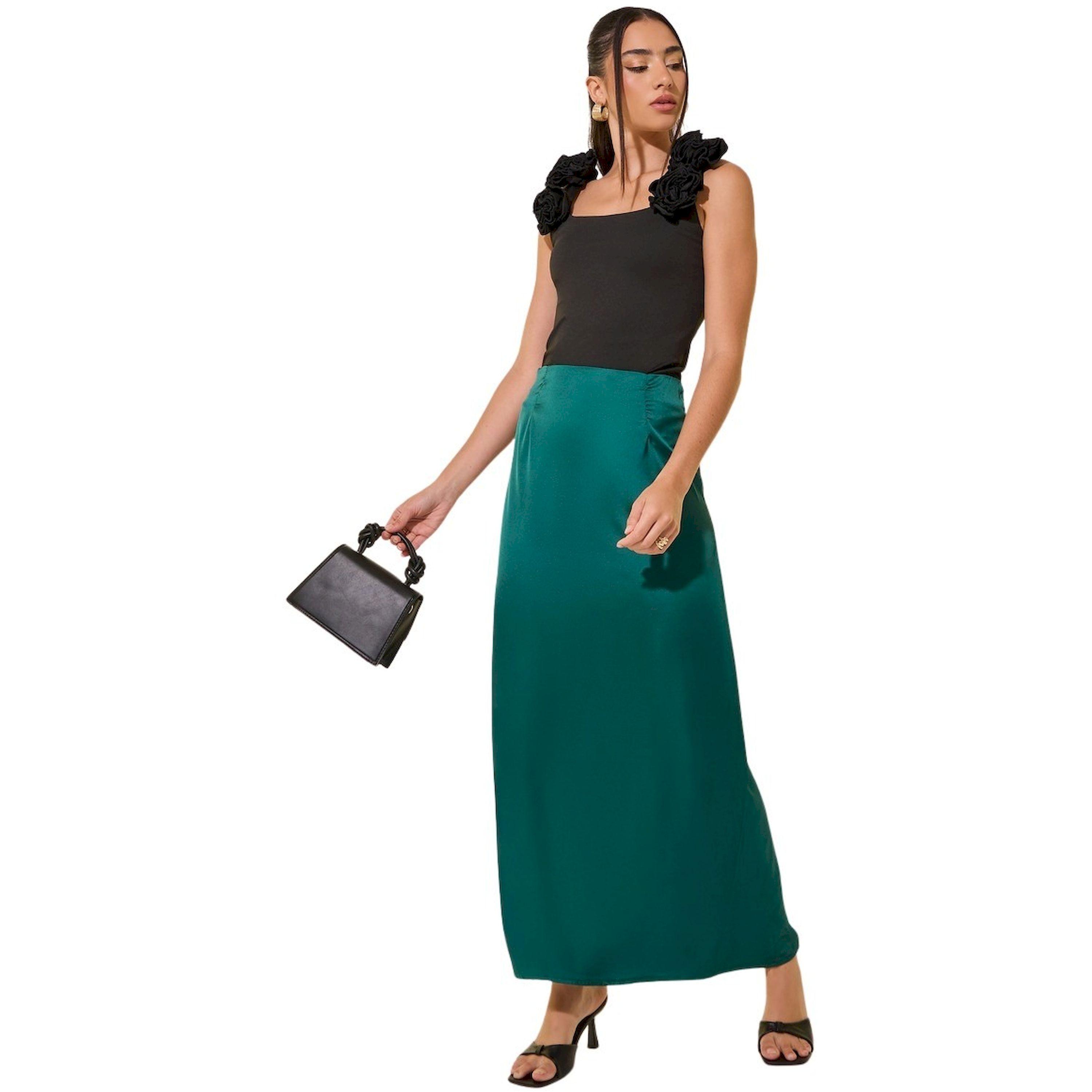 ستايلي -  تنورة ماكسي ساتان سادة متوسطة الارتفاع-women-clothing-bottoms-skirts-image-1