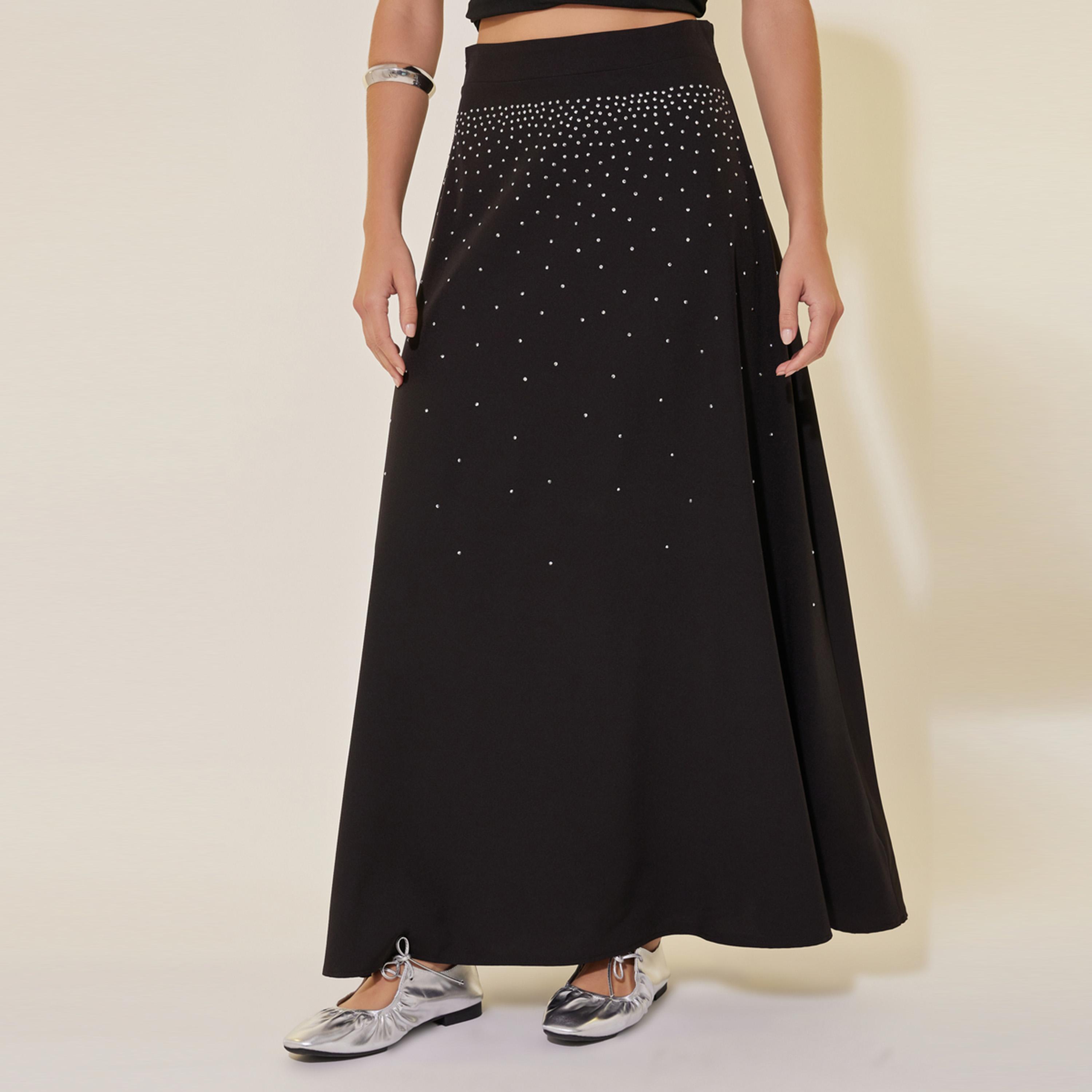 Styli Embellished A-Line Maxi Skirt-women-clothing-bottoms-skirts-image-2