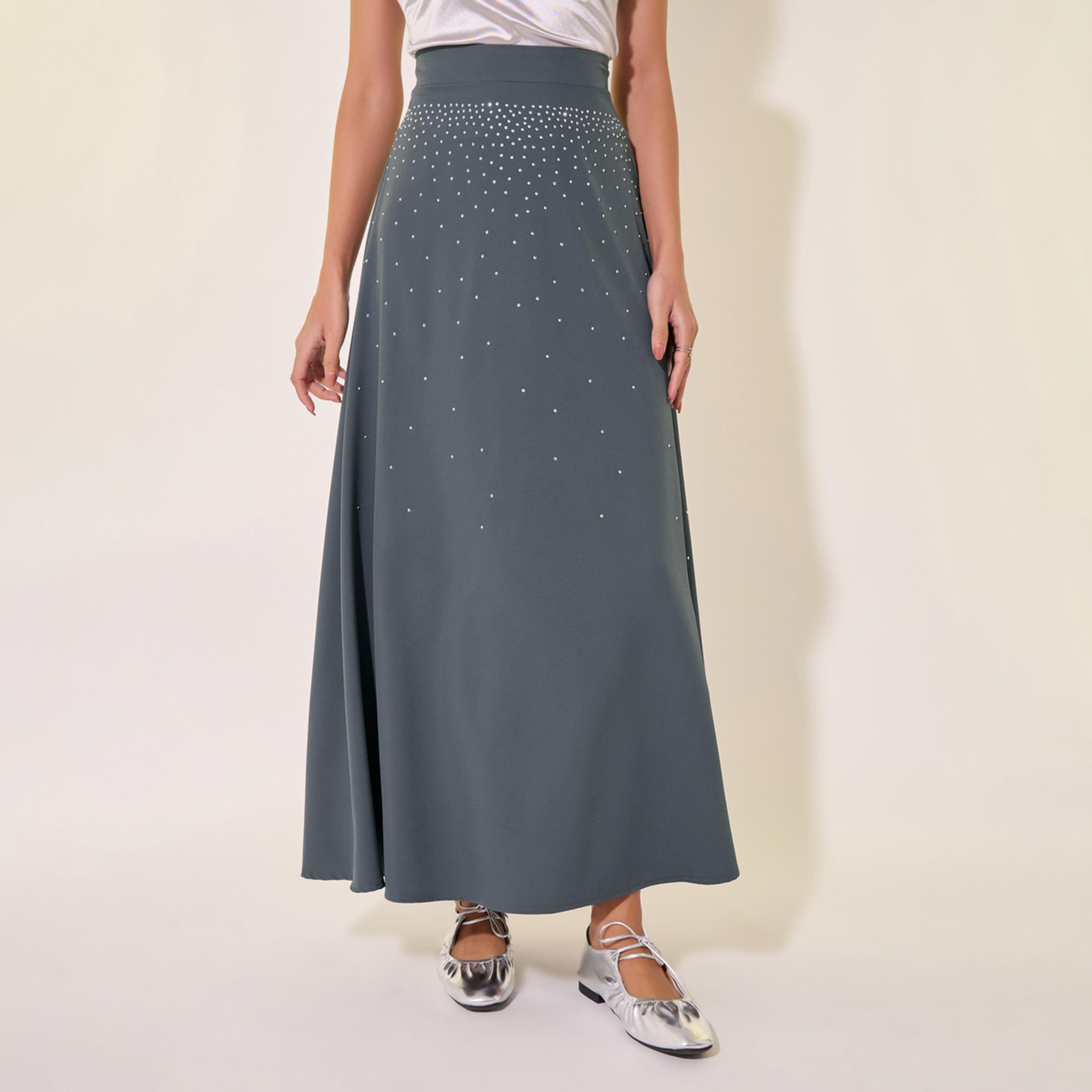 Styli Embellished High-Rise A-Line Maxi Skirt-women-clothing-bottoms-skirts-image-2