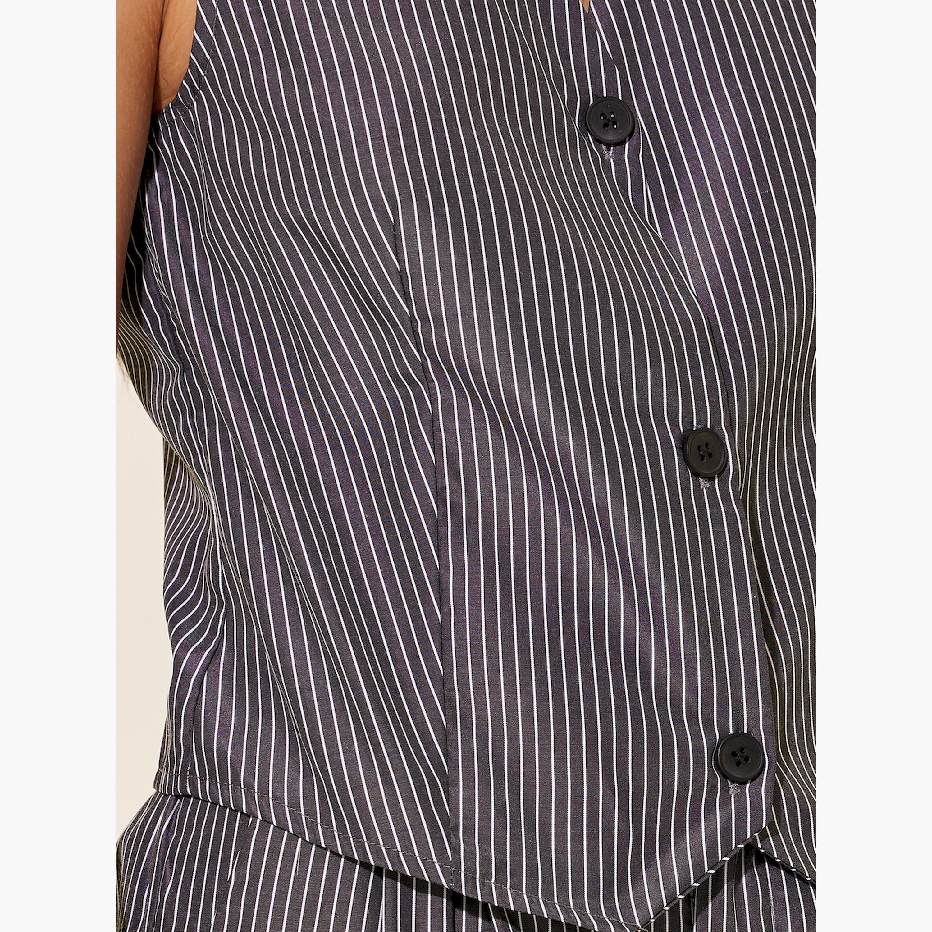 Styli Women Striped Vest Top and Pant Co-Ords-women-clothing-coordsets-image-3
