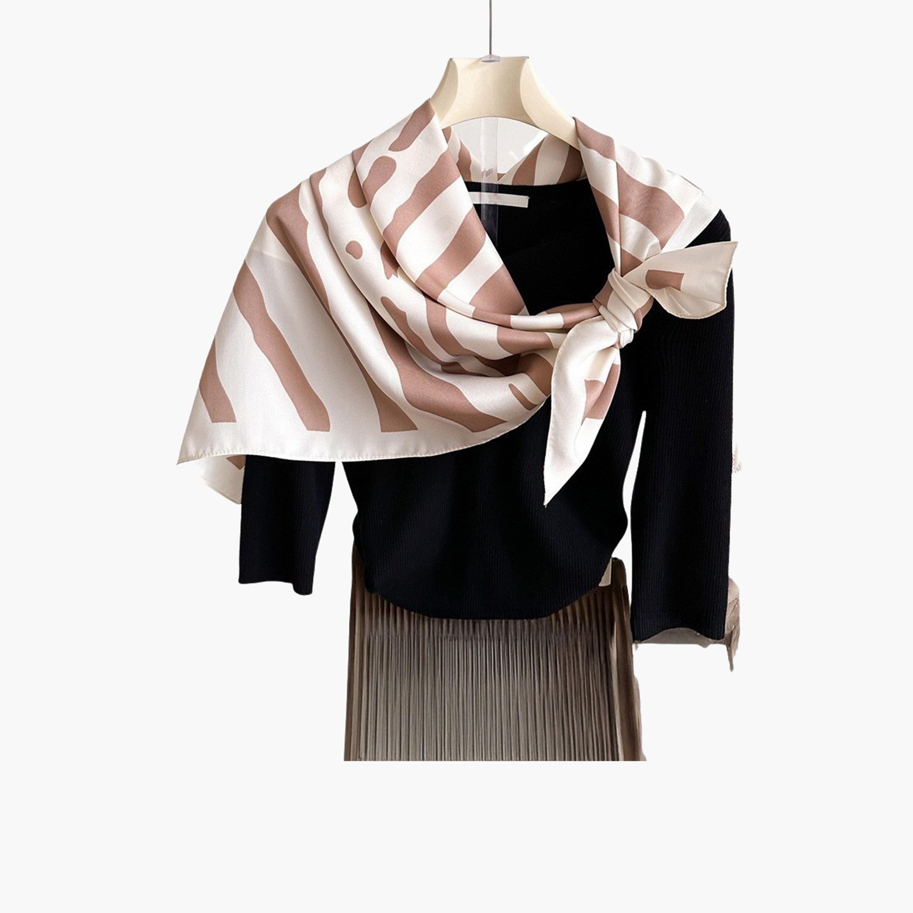 Styli Striped Print Satin Scarf-women-winterwear-scarves-image-1