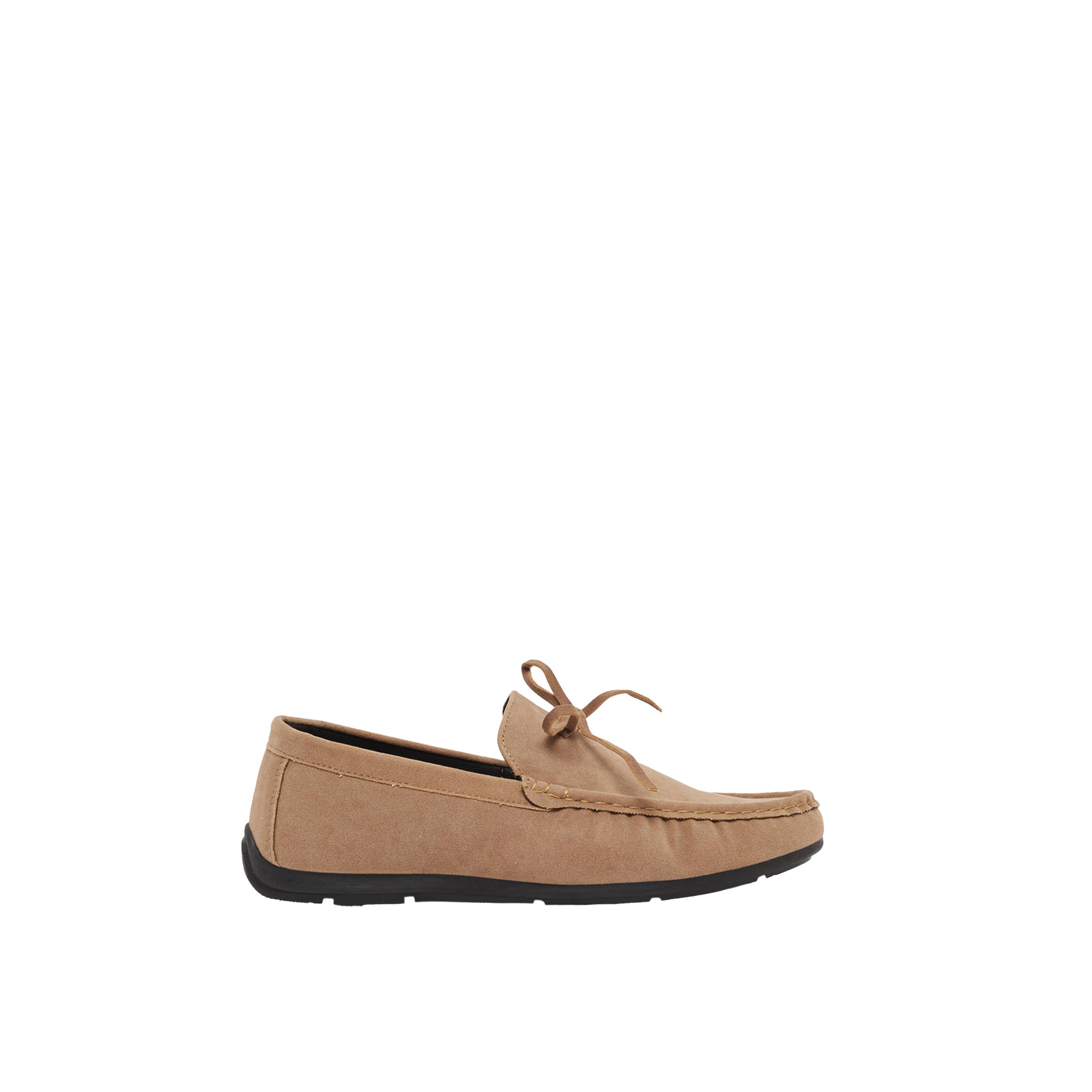 Styli Textured Bow Accent Slip In Loafers-men-shoes-loafersandmoccasins-image-1