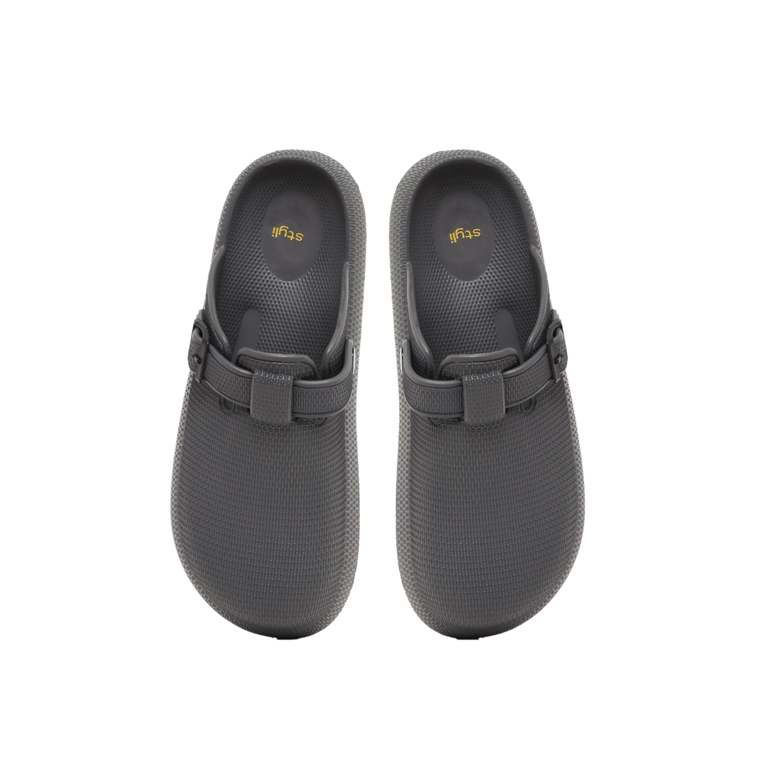 Styli Textured Buckle Embellished Slip On Sandals-men-shoes-sandals-image-5