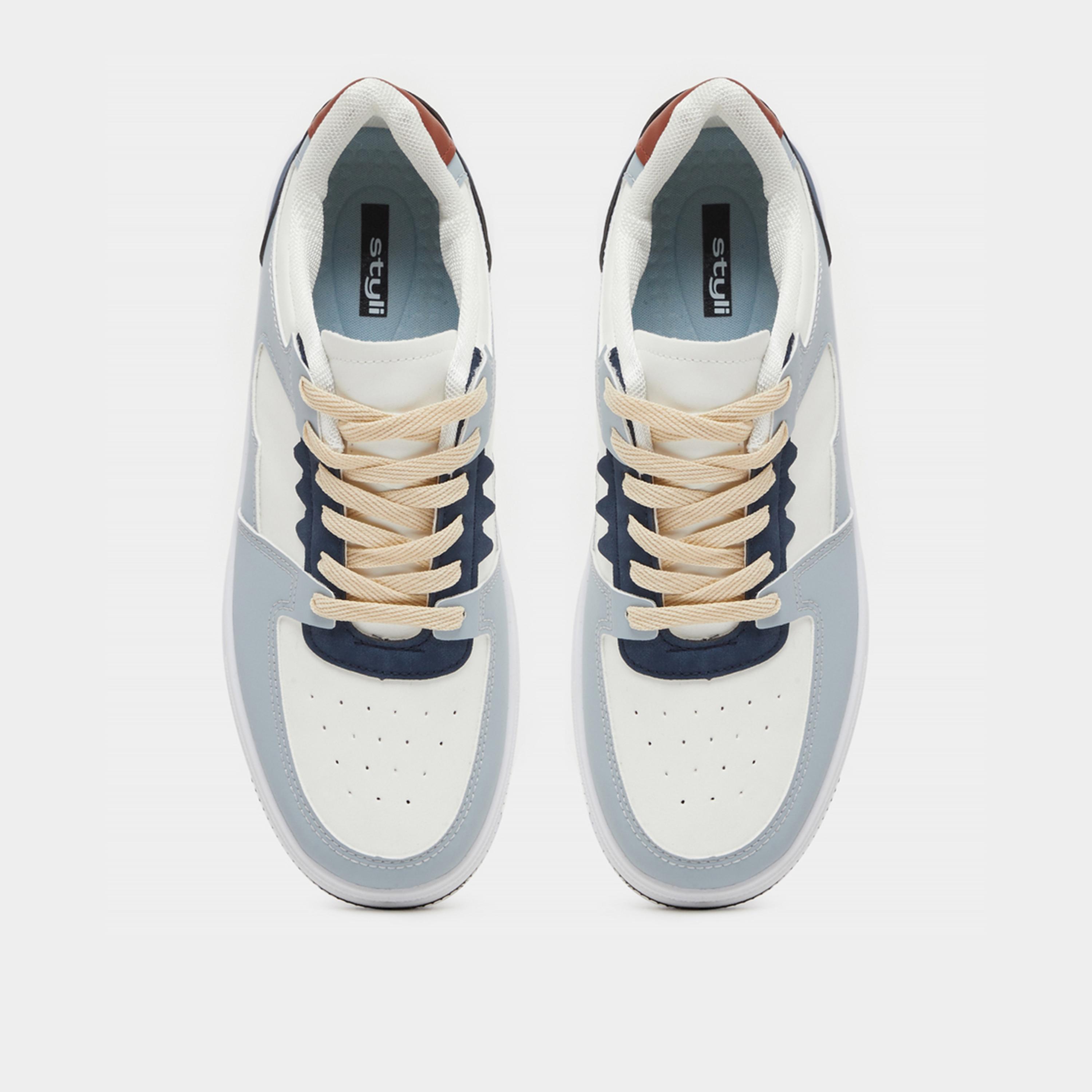 Styli Color Block Lace Up Platform Sole Sneakers-men-shoes-sneakers-image-5