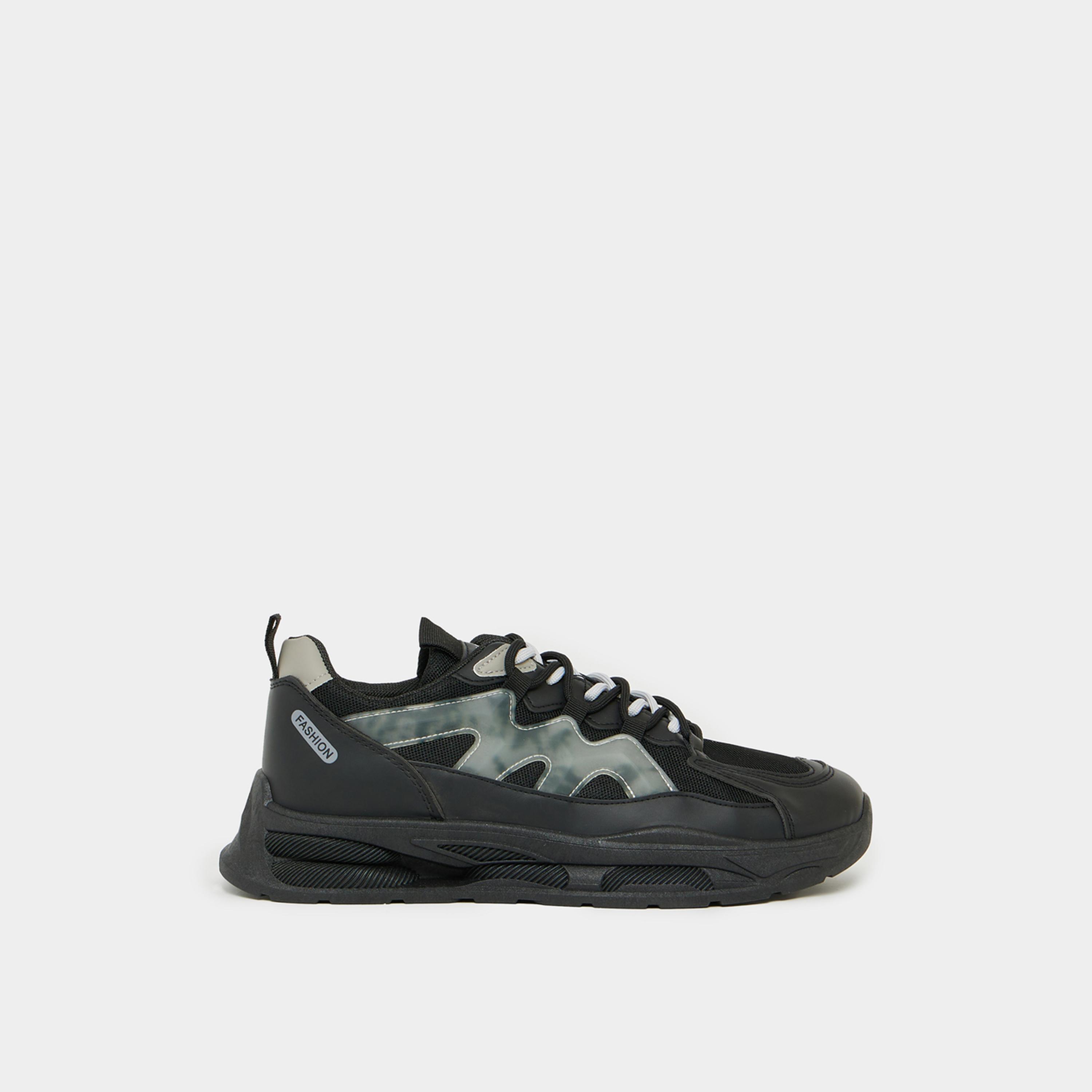 Styli Chunky Sole Abstract Print Lace Up Sneakers-men-shoes-sneakers-image-1